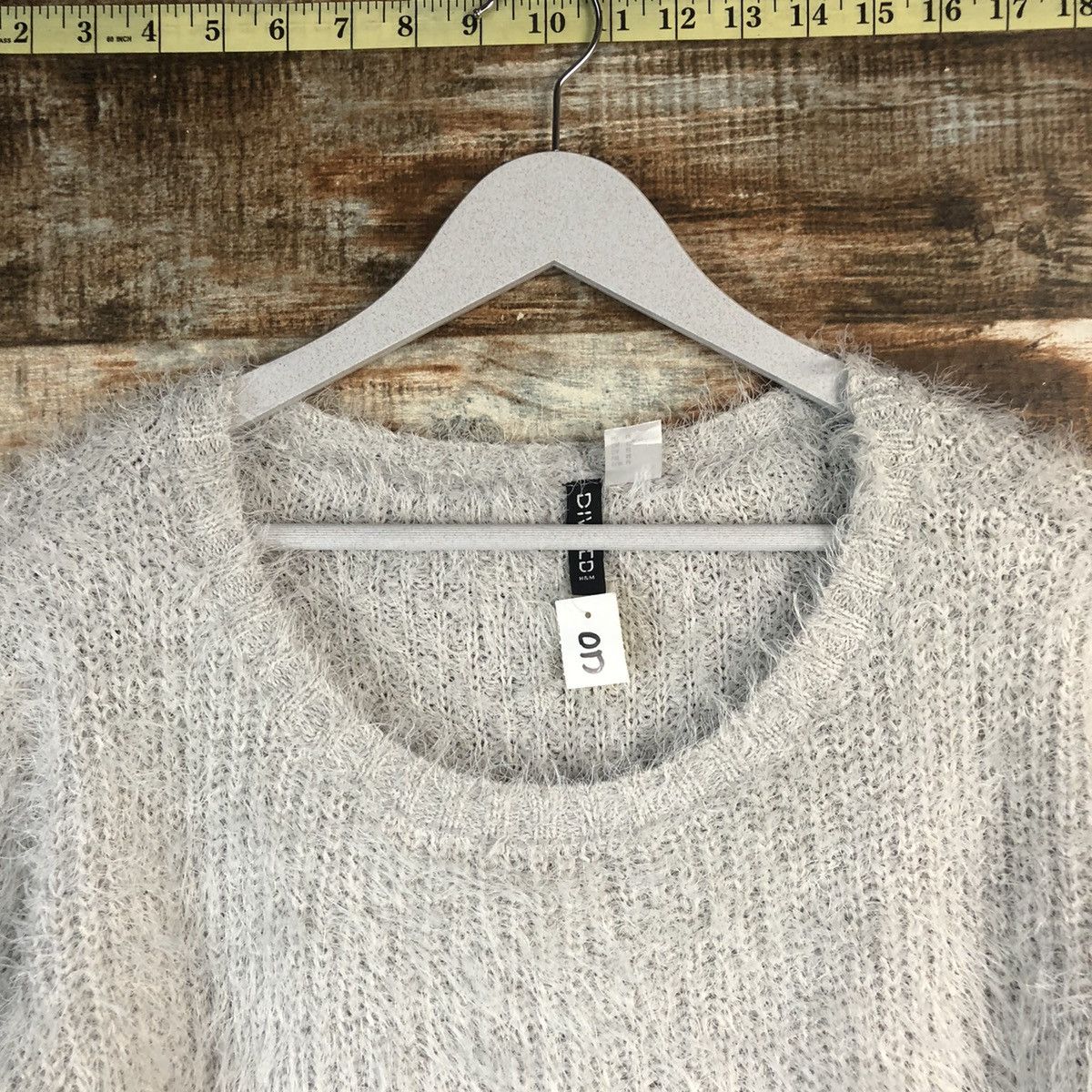 Homespun Knitwear × Japanese Brand DL H&M Grey Mohair shaggy fur Knitwear #C032 Size M / US 6-8 / IT 42-44 - 4 Thumbnail