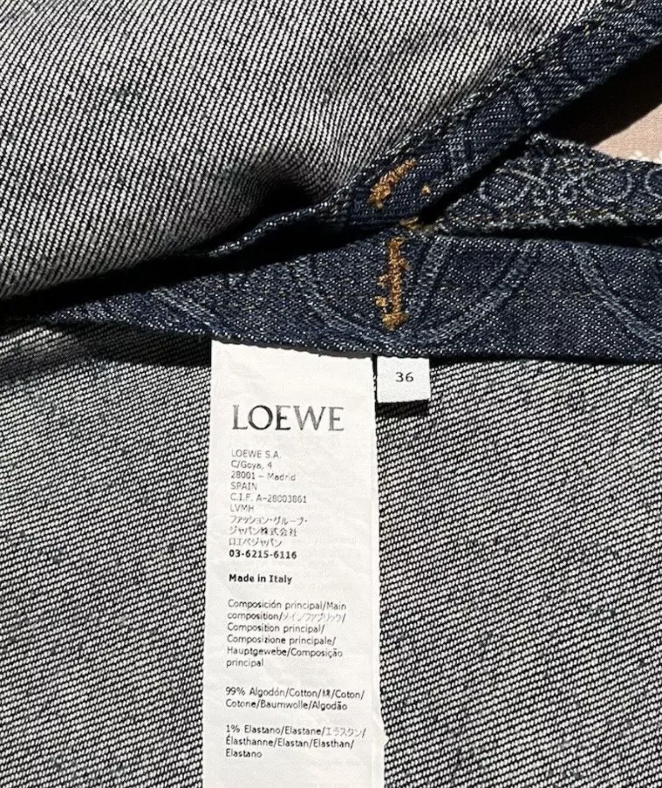 Loewe Loewe anagram denim jacket size 36 Size US S / EU 44-46 / 1 - 7 Thumbnail