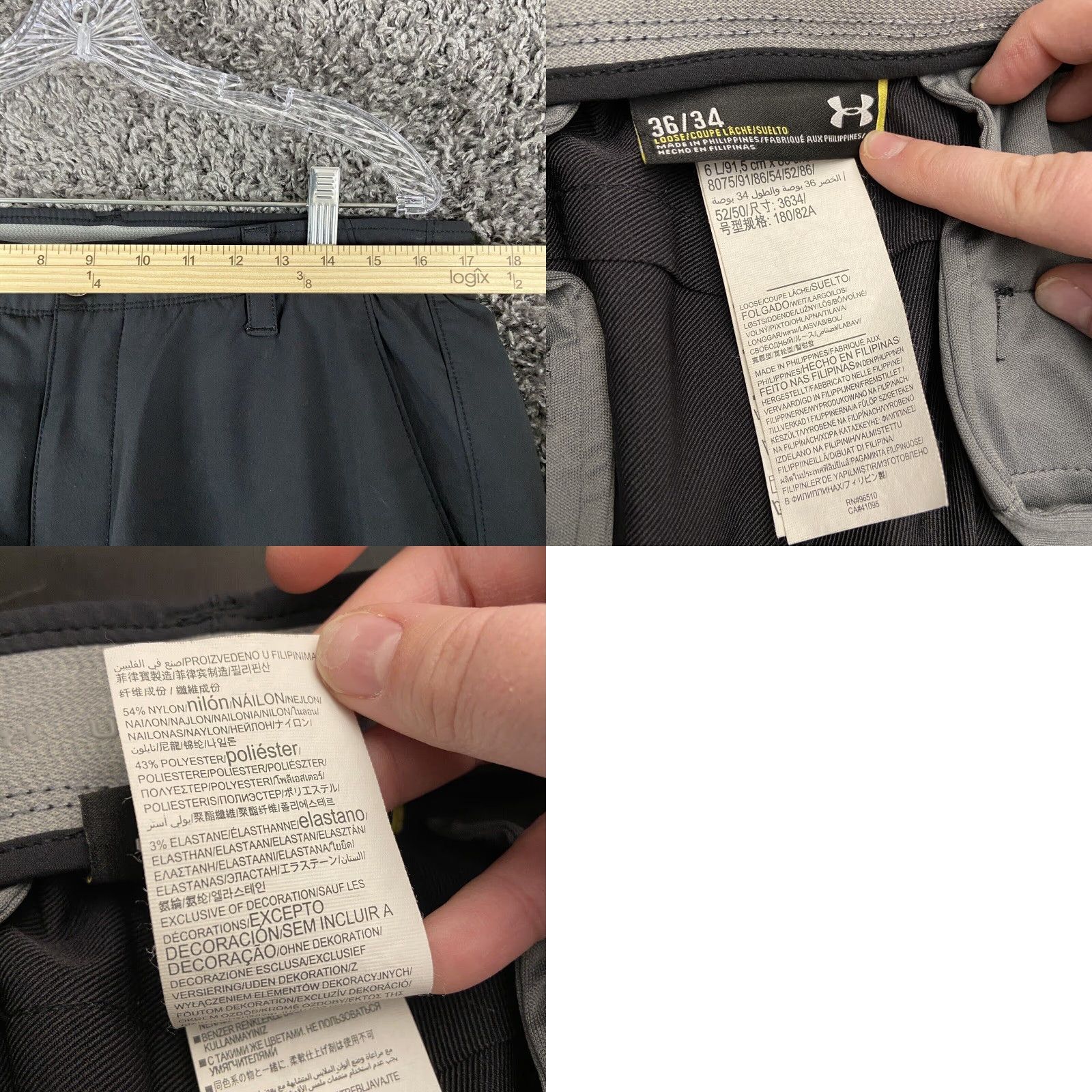 Under Armour Under Armour Pants Mens 34x34 Gray Chino Regular Inseam 34 Size US 34 / EU 50 - 8 Thumbnail