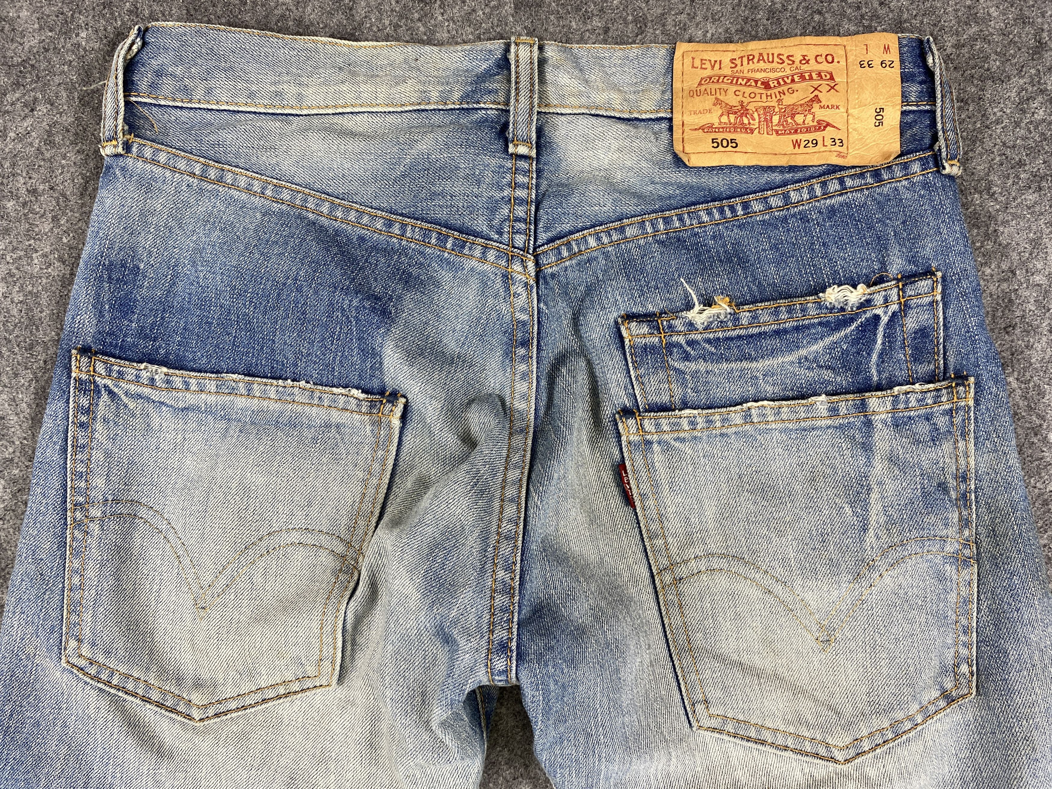 Vintage Dirty Used Blue Vintage Levi's 505 Jeans 29x33 Denim -JN1290 Size US 29 - 4 Thumbnail