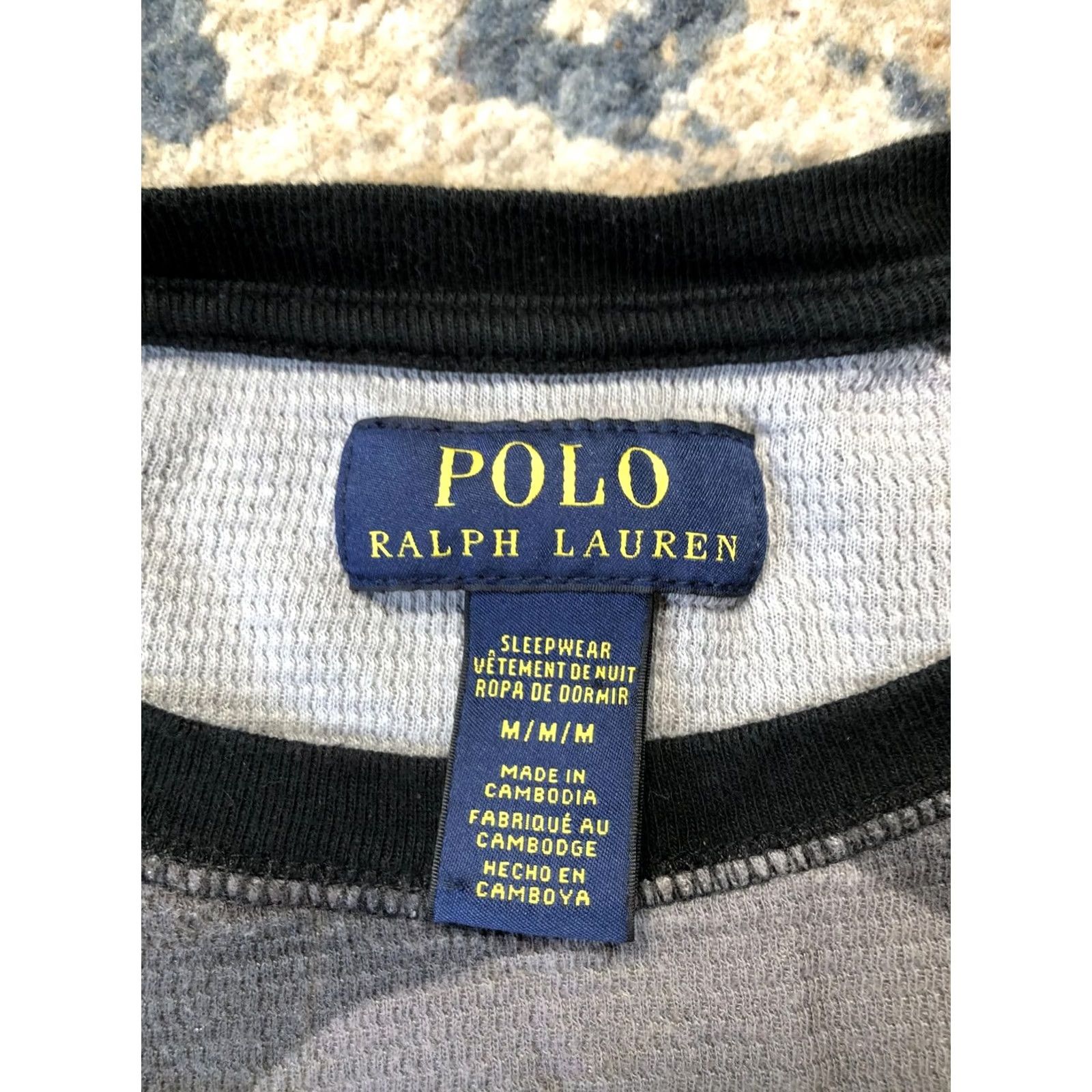 Polo Ralph Lauren Polo Ralph Lauren Shirt Mens Medium Gray Camo Long Sleeve Thermal Sleepwear Top Size US M / EU 48-50 / 2 - 7 Thumbnail