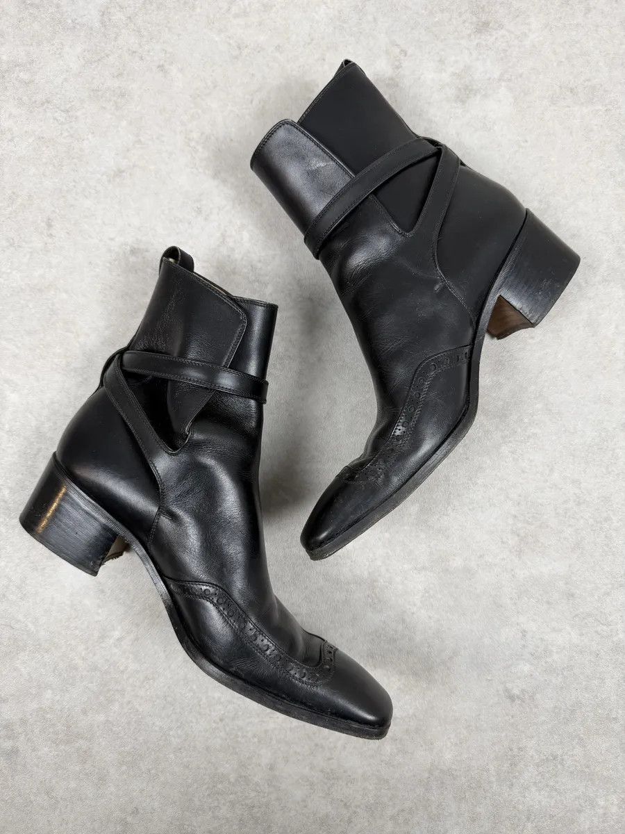 Yves Saint Laurent FW2004 Yves Saint Laurent Black Leather Ankle Boots Size US 7.5 / EU 40-41 - 6 Thumbnail