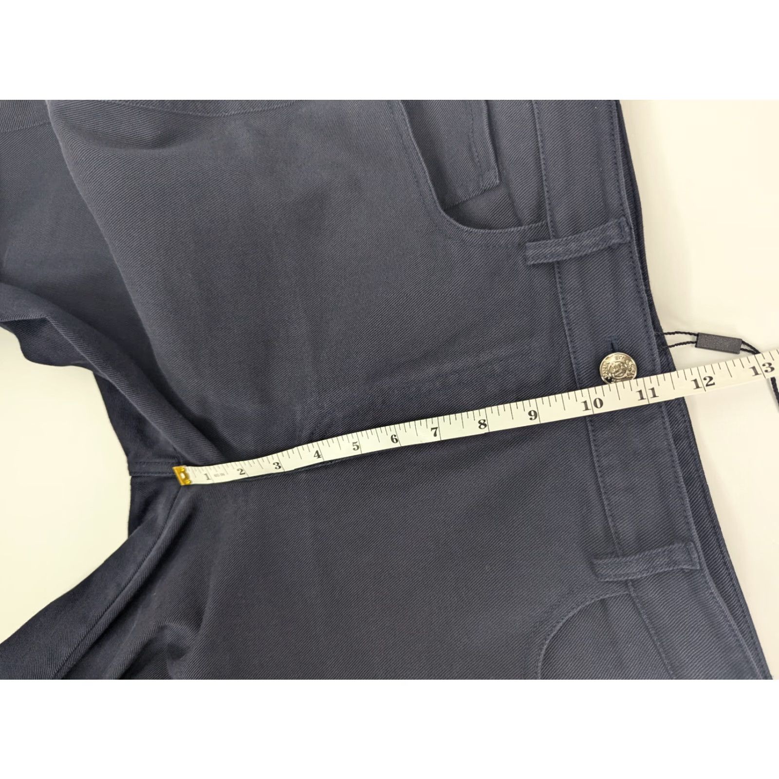 Vintage St John Pants Women's Size 12 Straight Leg Navy Flat Front Chino Trousers Size 34" / US 12 / IT 48 - 7 Thumbnail