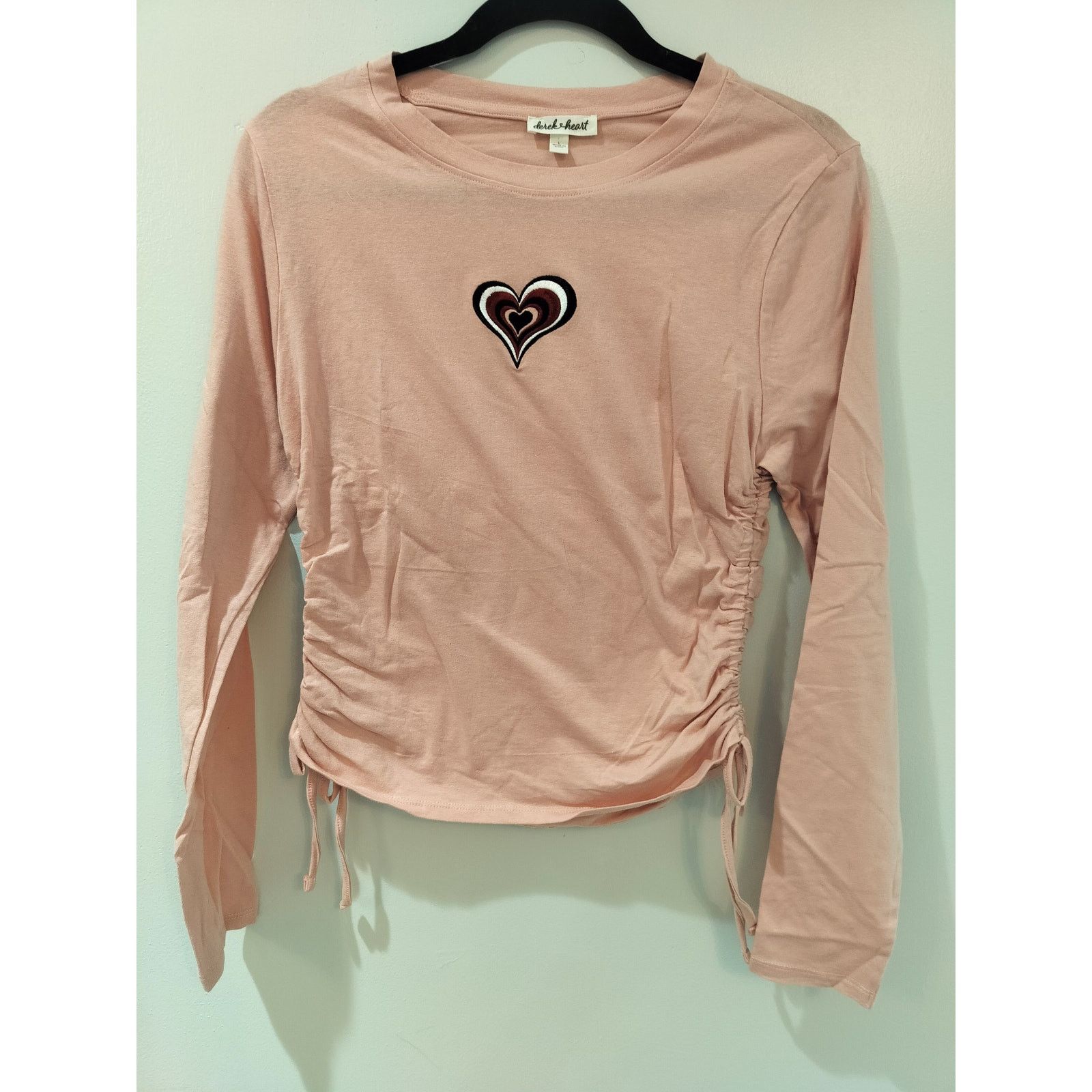 Other Derek Heart Blush Pink Ruched Long Sleeve Top Junior's L Size L / US 10 / IT 46 - 1 Thumbnail