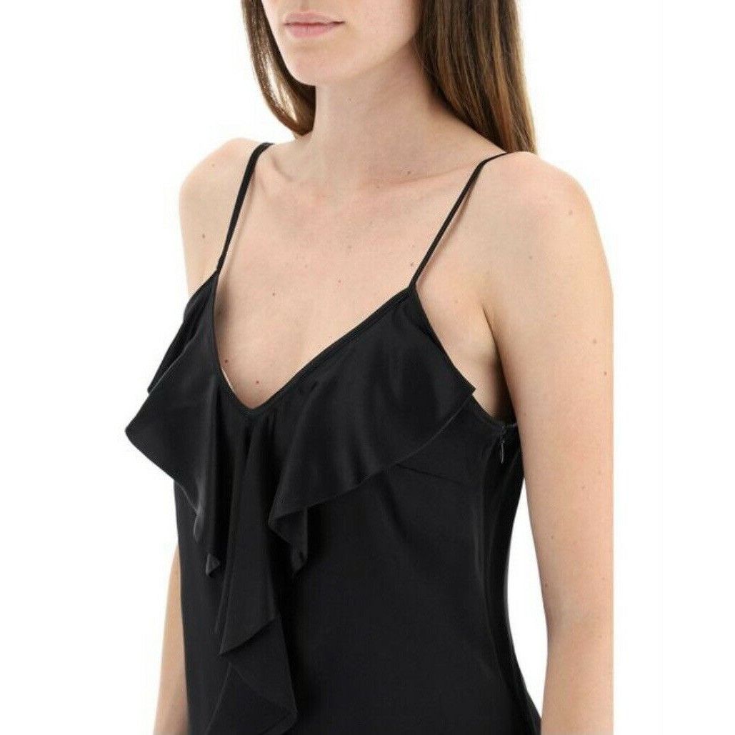 Max Mara $595 New Max Mara 6 Silk Satin Camisole Edile Tank Top Ruffl Size M / US 6-8 / IT 42-44 - 2 Thumbnail