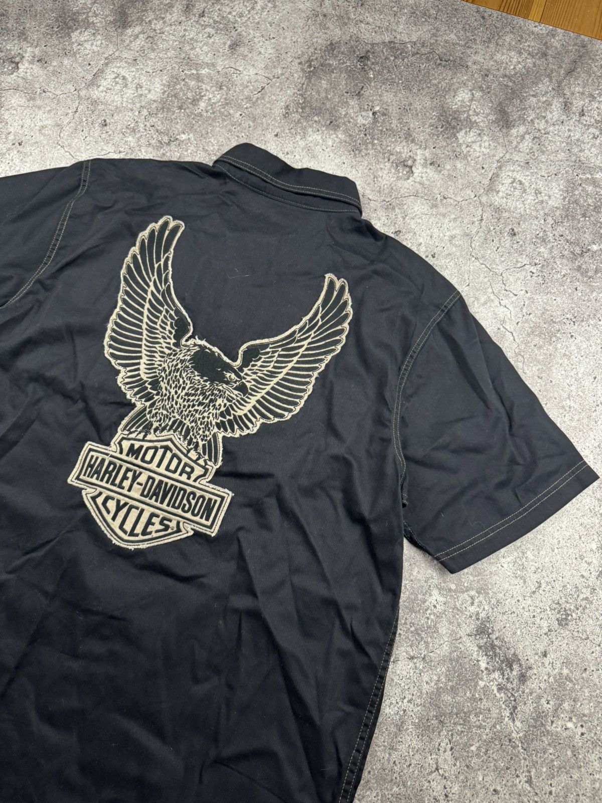 Harley Davidson Rare Vintage Shirt Harley Davidson racing black Eagle pocket Size US L / EU 52-54 / 3 - 7 Thumbnail