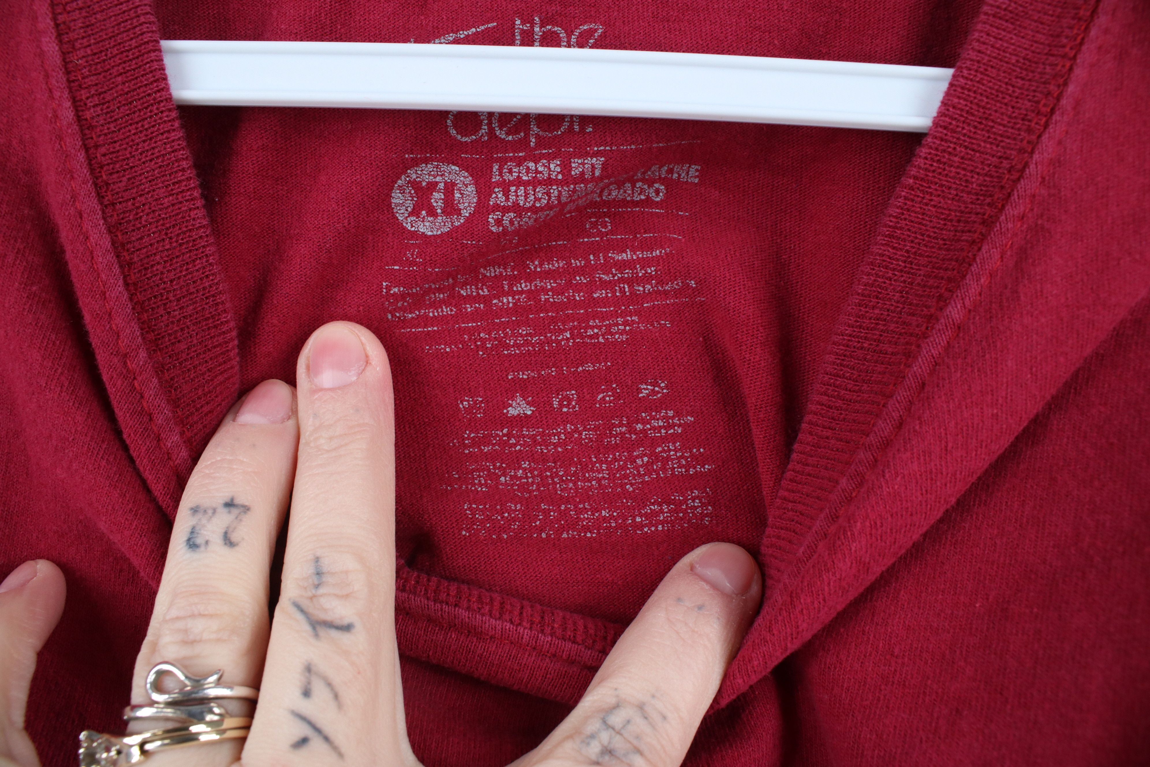 Nike × Vintage Vintage Y2K Nike Fit Travis Scott Mini Swoosh T-Shirt Red Size US XL / EU 56 / 4 - 10 Thumbnail