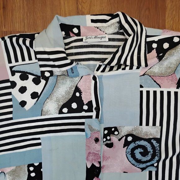 Other Vintage Jeri Marque Abstract Geometric Button Shirt Size US XL / EU 56 / 4 - 1 Thumbnail