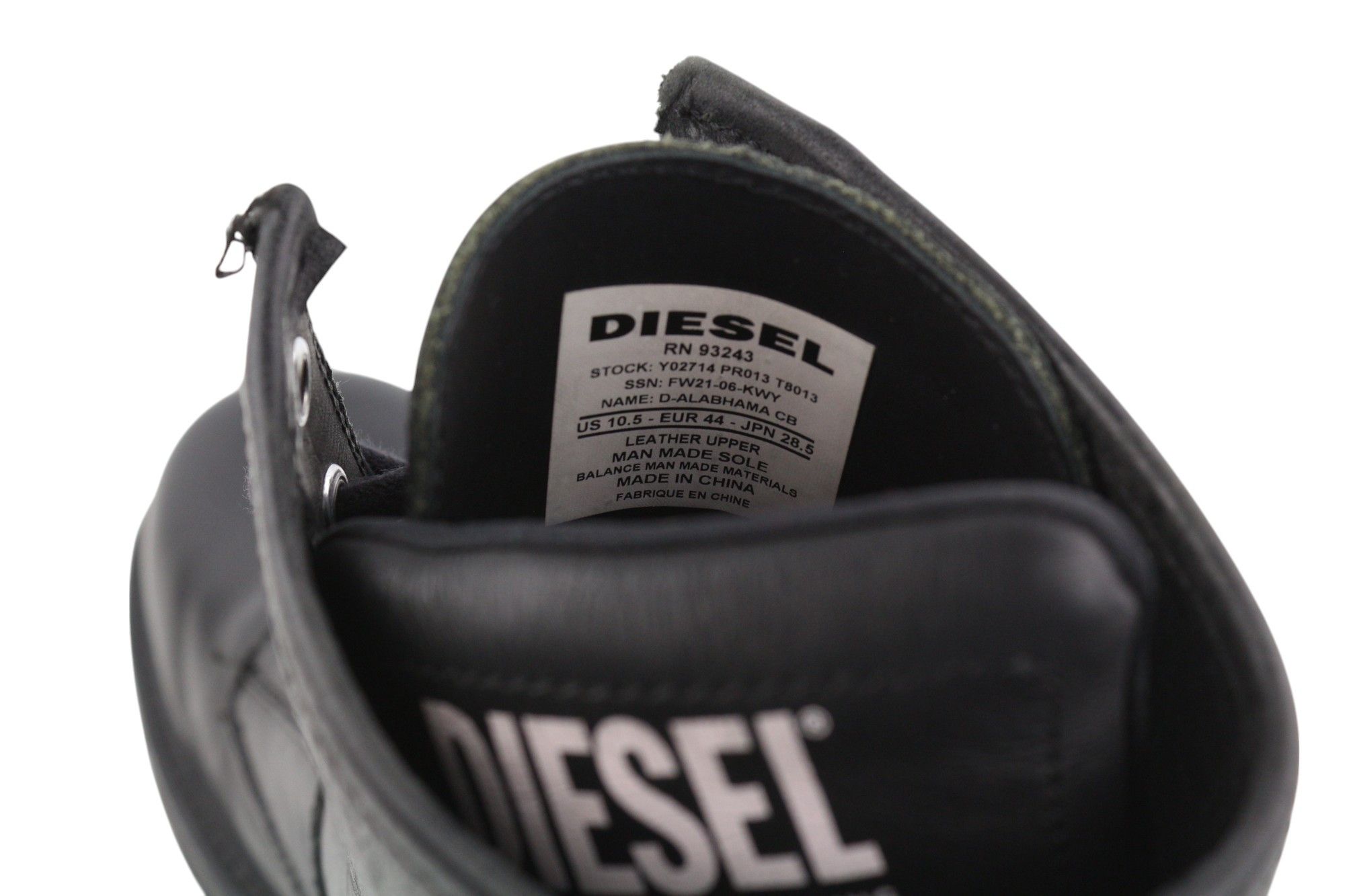 Diesel D-ALABHAMA CB EU44 Black Cow Leather 40600 Size US 11 / EU 44 - 11 Thumbnail