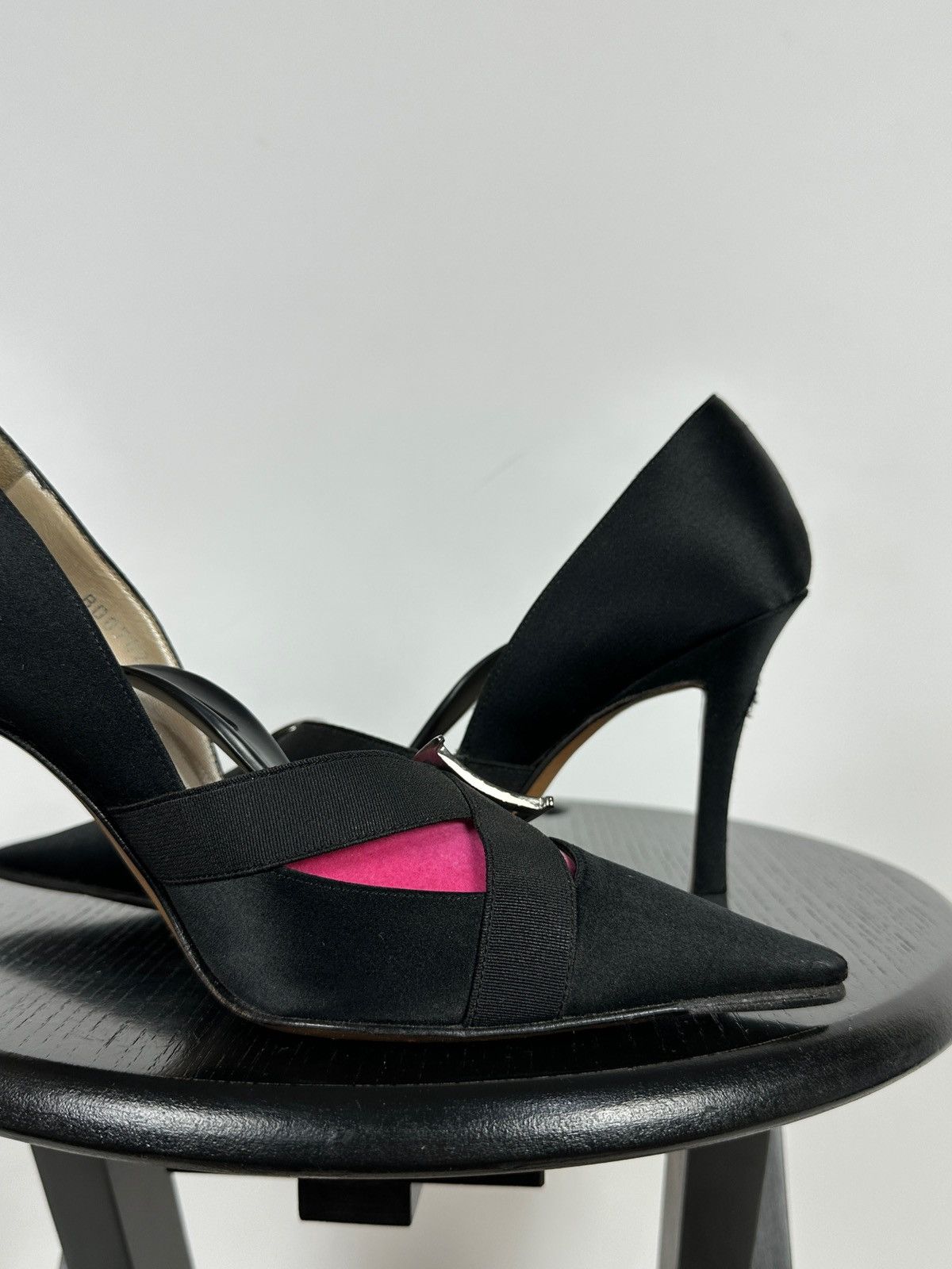 Dior Vintage Dior John Galliano Era Satin Crystal D Logo Heels Size US 8 / IT 38 - 15 Thumbnail