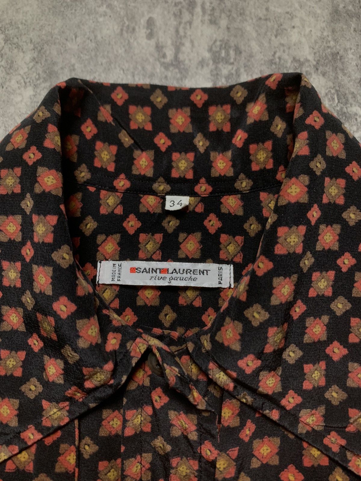 Saint Laurent Paris Vintage 70s Saint Laurent Rive Gauche Blouse Silk Tie Neck Size XS / US 0-2 / IT 36-38 - 7 Thumbnail