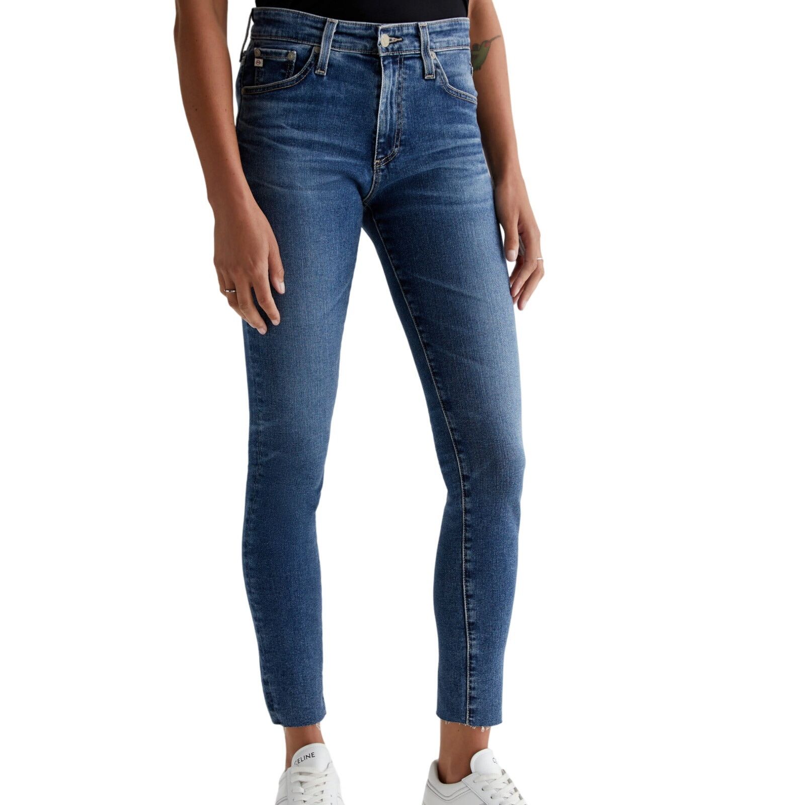 AG Adriano Goldschmied AG 27 The Farrah High Rise Skinny Ankle Dark Wash Blue Jeans Size 27" / US 4 / IT 40 - 1 Thumbnail