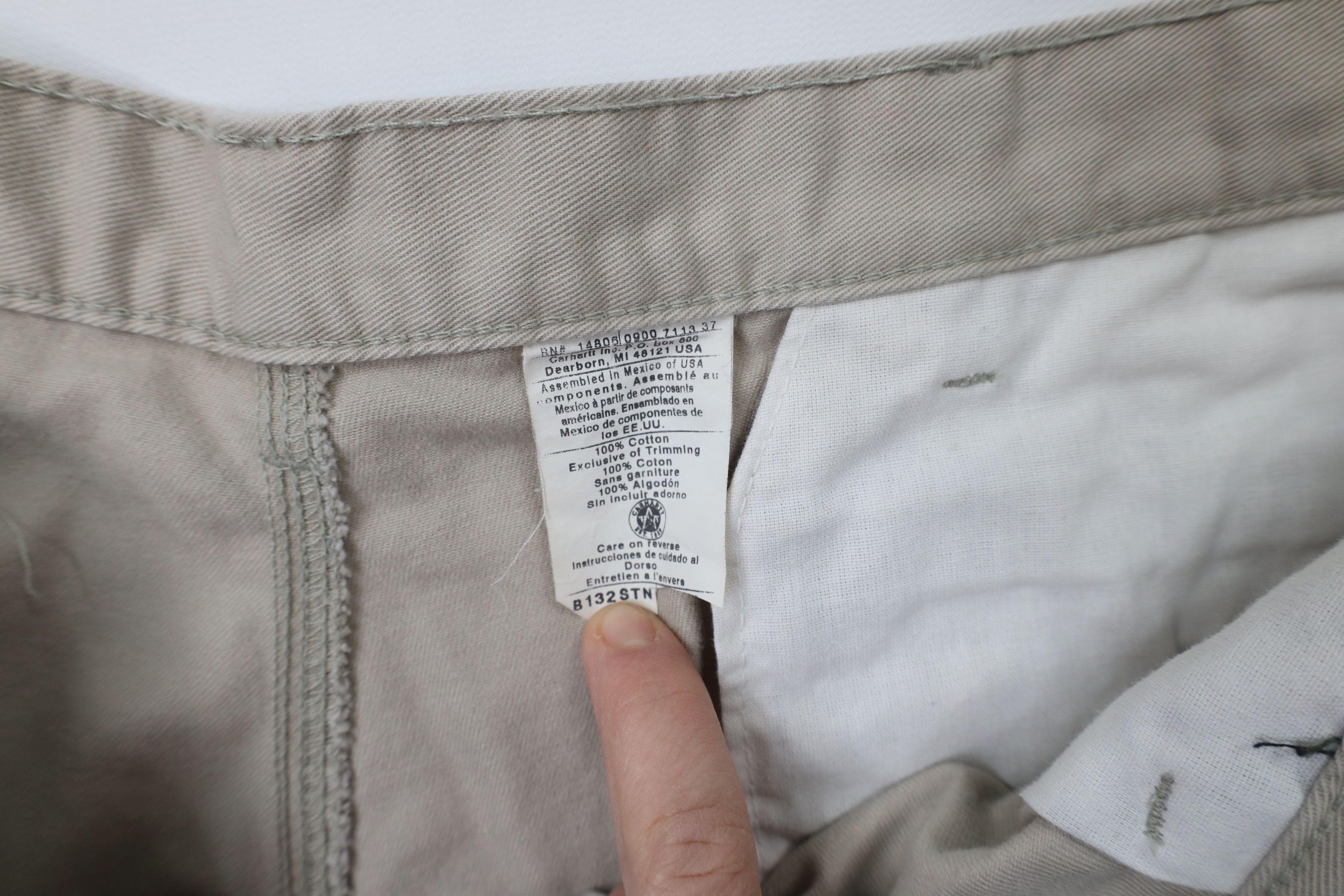Carhartt × Vintage Vintage Y2K 2000 Carhartt Wide Leg Chino Pants Cotton Stone Size US 40 / EU 56 - 8 Thumbnail