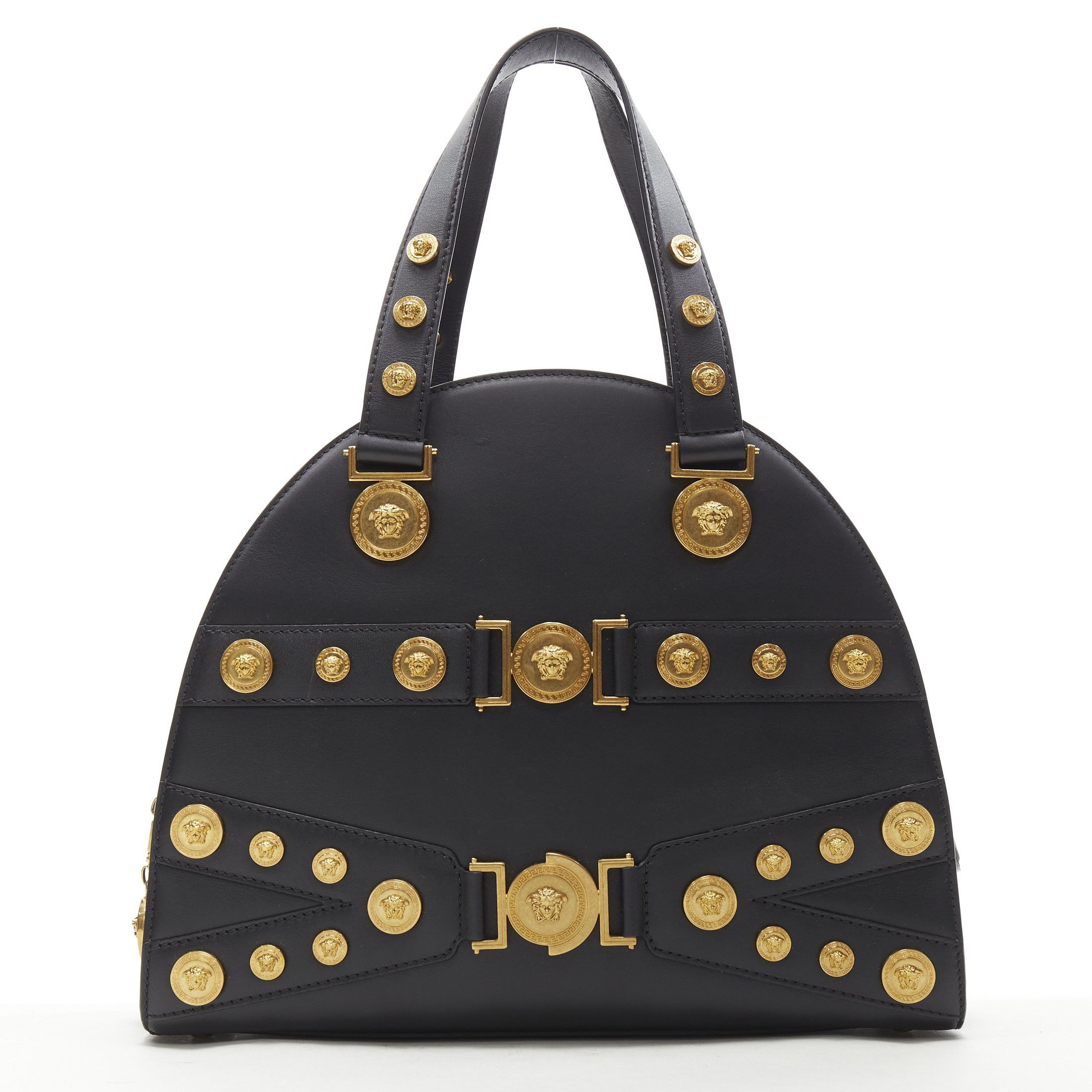 Versace VERSACE 2018 Tribute 1992 gold Medusa stud bondage bowling shoulder bag Size ONE SIZE - 1 Thumbnail
