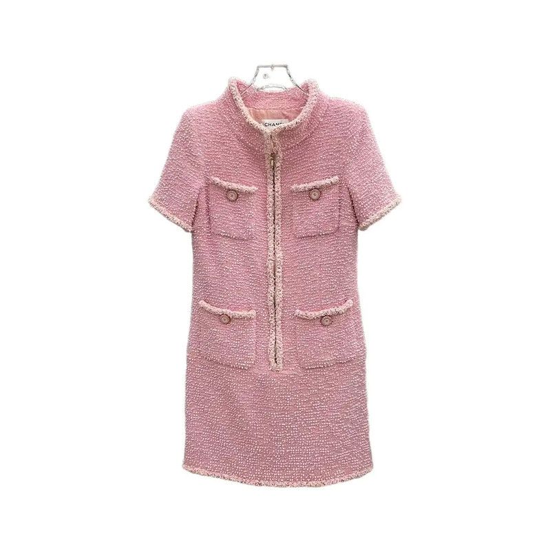 Chanel Chanel Pink Tweed Short Summer Dress 0089 Size S / US 4 / IT 40 - 1 Thumbnail