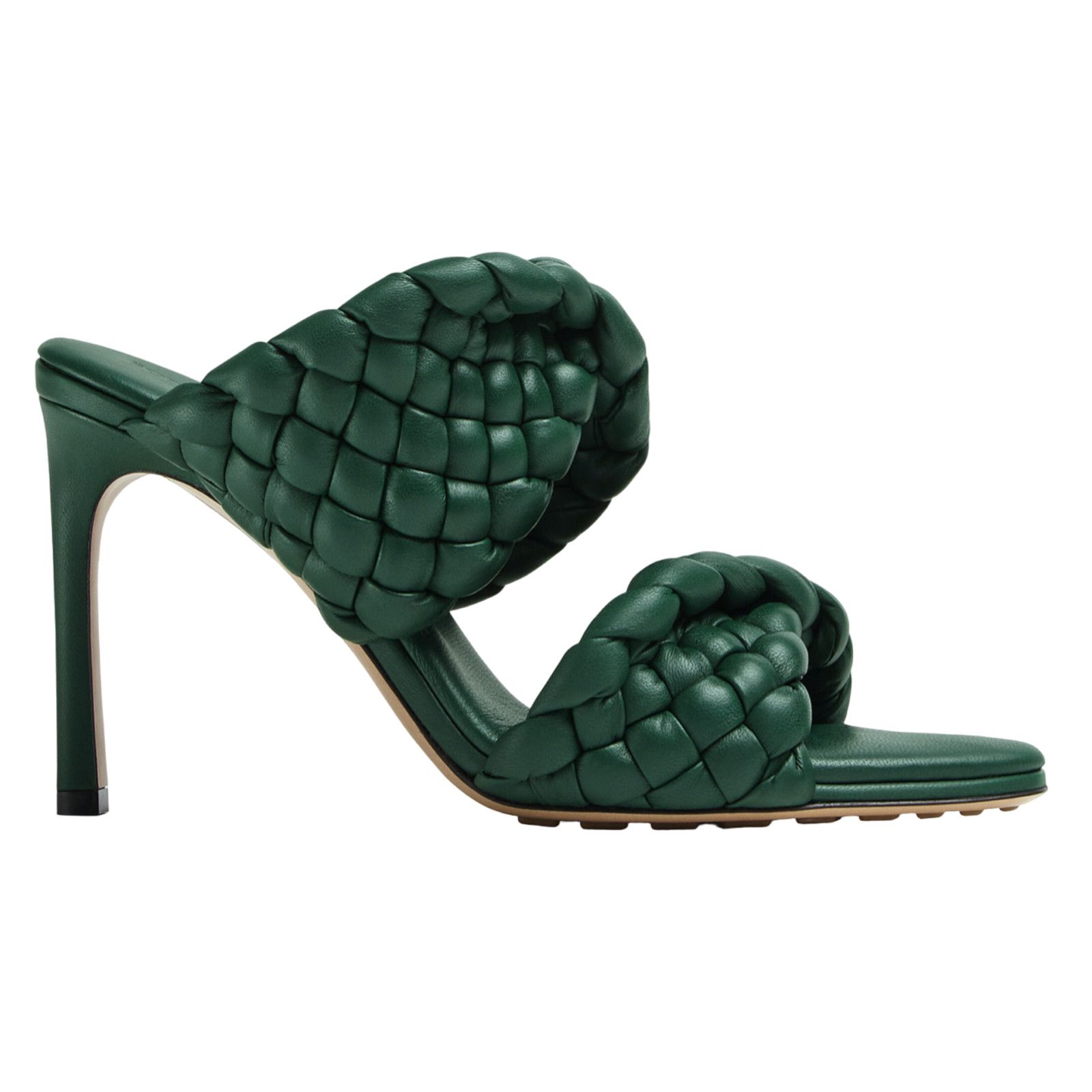 Bottega Veneta Curve Padded Vert Foncee Leather Sandal Mule Heel Pump 36.5 Size US 6.5 / IT 36.5 - 1 Thumbnail