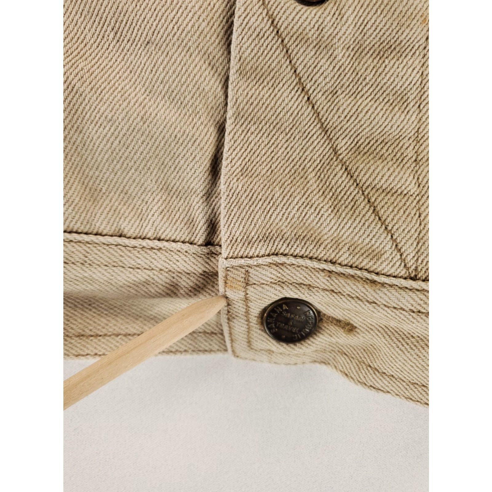 Banana Republic VINTAGE Banana Republic Jacket Trucker Mens L Beige Denim 80s 90s Tan Beig Size US L / EU 52-54 / 3 - 3 Thumbnail