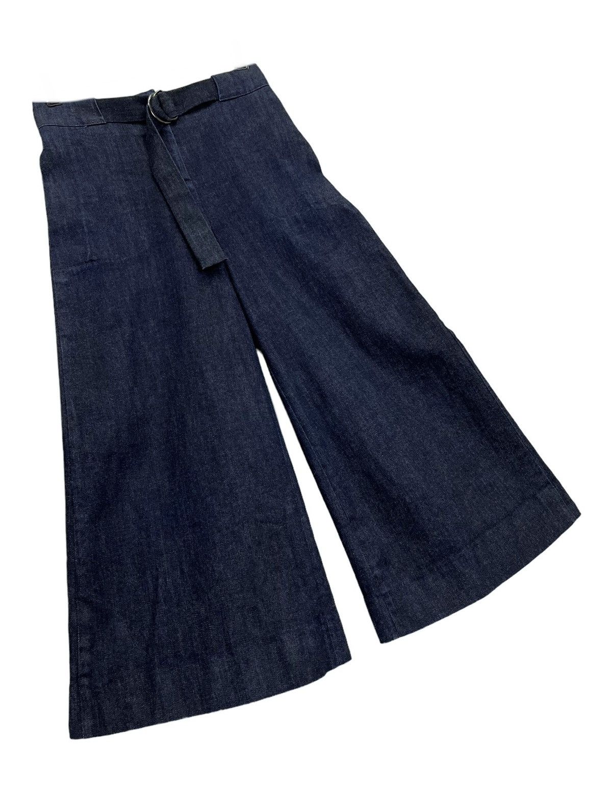 Maison Margiela MAISON MARGIELA Palazzo Over Wide Leg Cropped Stretch Denim Size 27" / US 4 / IT 40 - 3 Thumbnail