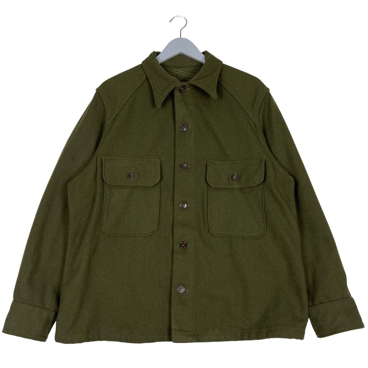 Vintage 🔥 TRUE VINTAGE 40s 50s US ARMY WWII WOOL SHIRT JACKET Size US L / EU 52-54 / 3 - 1 Thumbnail