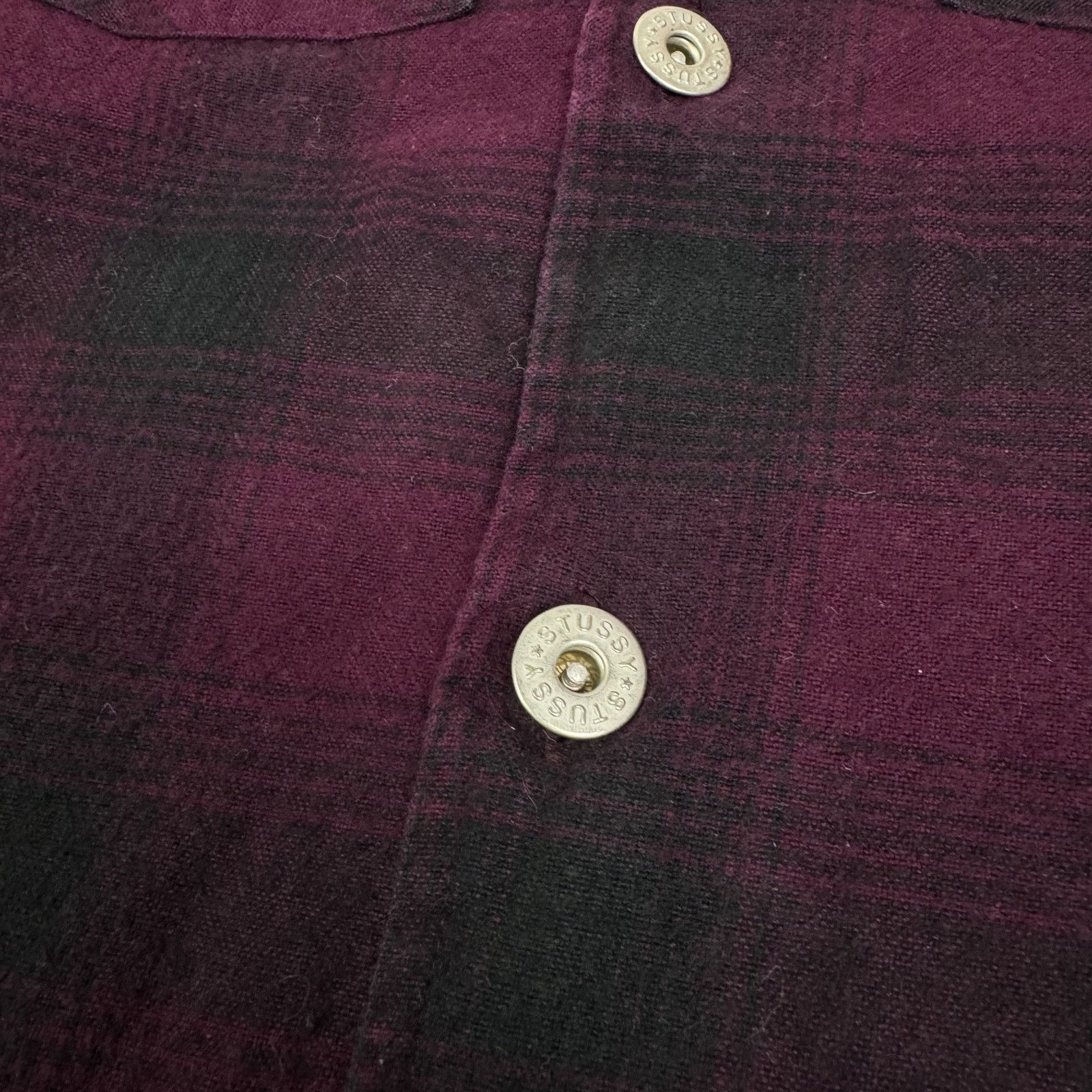 Stussy Stüssy Men's Black Red Cotton Check Flannel Shacket Small Size US S / EU 44-46 / 1 - 6 Thumbnail