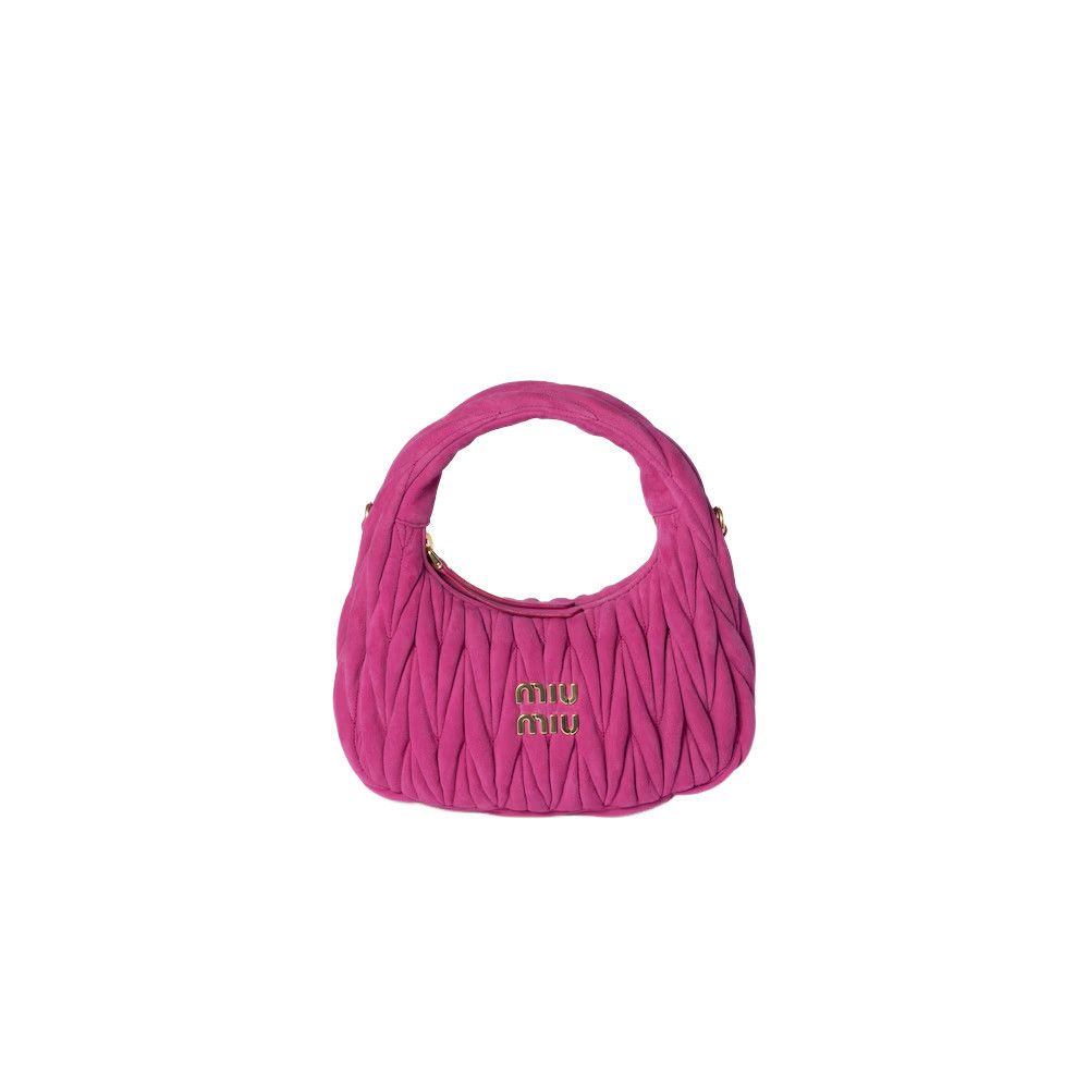 Miu Miu MIU MIU Wander Small $2950 Fuchsia Suede Hobo Bag New And Au Size ONE SIZE - 1 Thumbnail