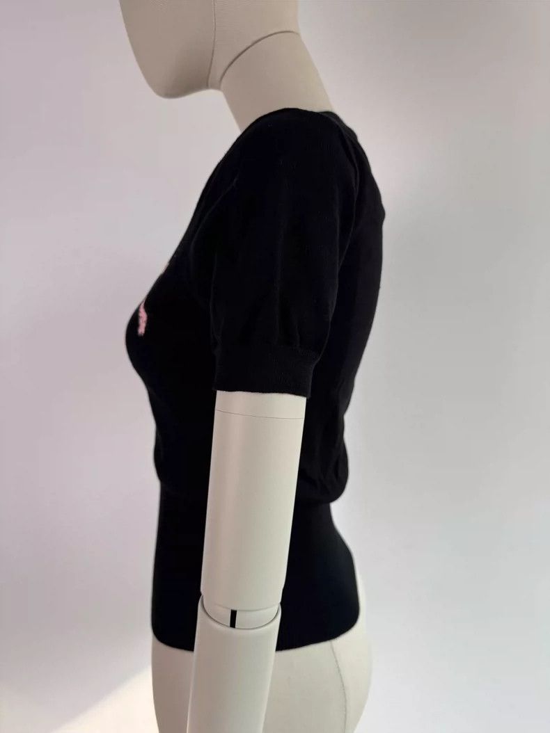Vivienne Westwood Vivienne Westwood Black knit short-sleeved top Size S / US 4 / IT 40 - 4 Thumbnail