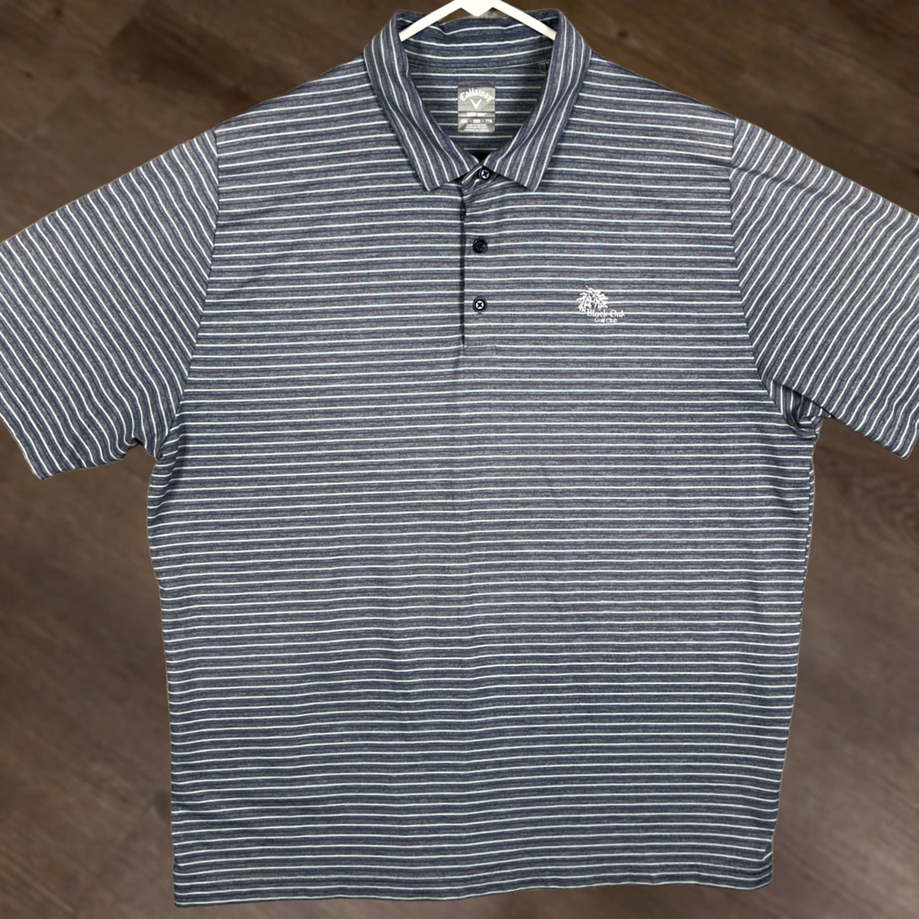 Callaway Callaway Polo Shirt Mens 2XL Gray/Blue Striped Opti-Dri Golf Polo Shirt Mens Athletic Polo Shirt Size US XXL / EU 58 / 5 - 1 Thumbnail