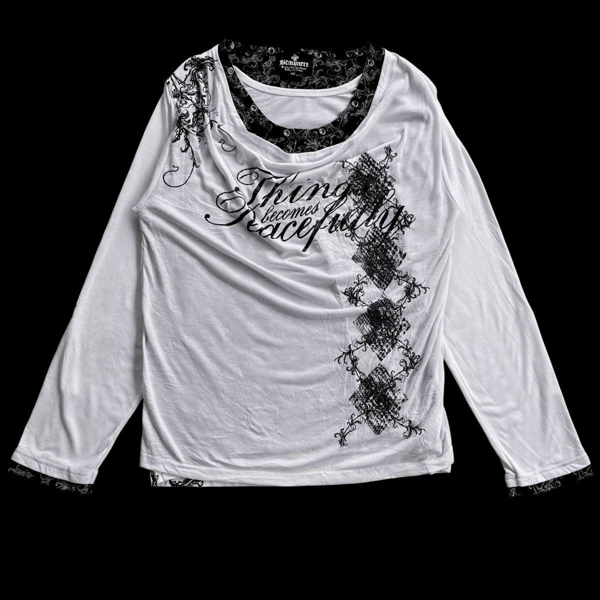 14th Addiction 🇯🇵 2000s 3 DOUBLE LAYER BEAUMERE GOTHIC PUNK POEM LONGSLEEVE Size US M / EU 48-50 / 2 - 2 Thumbnail