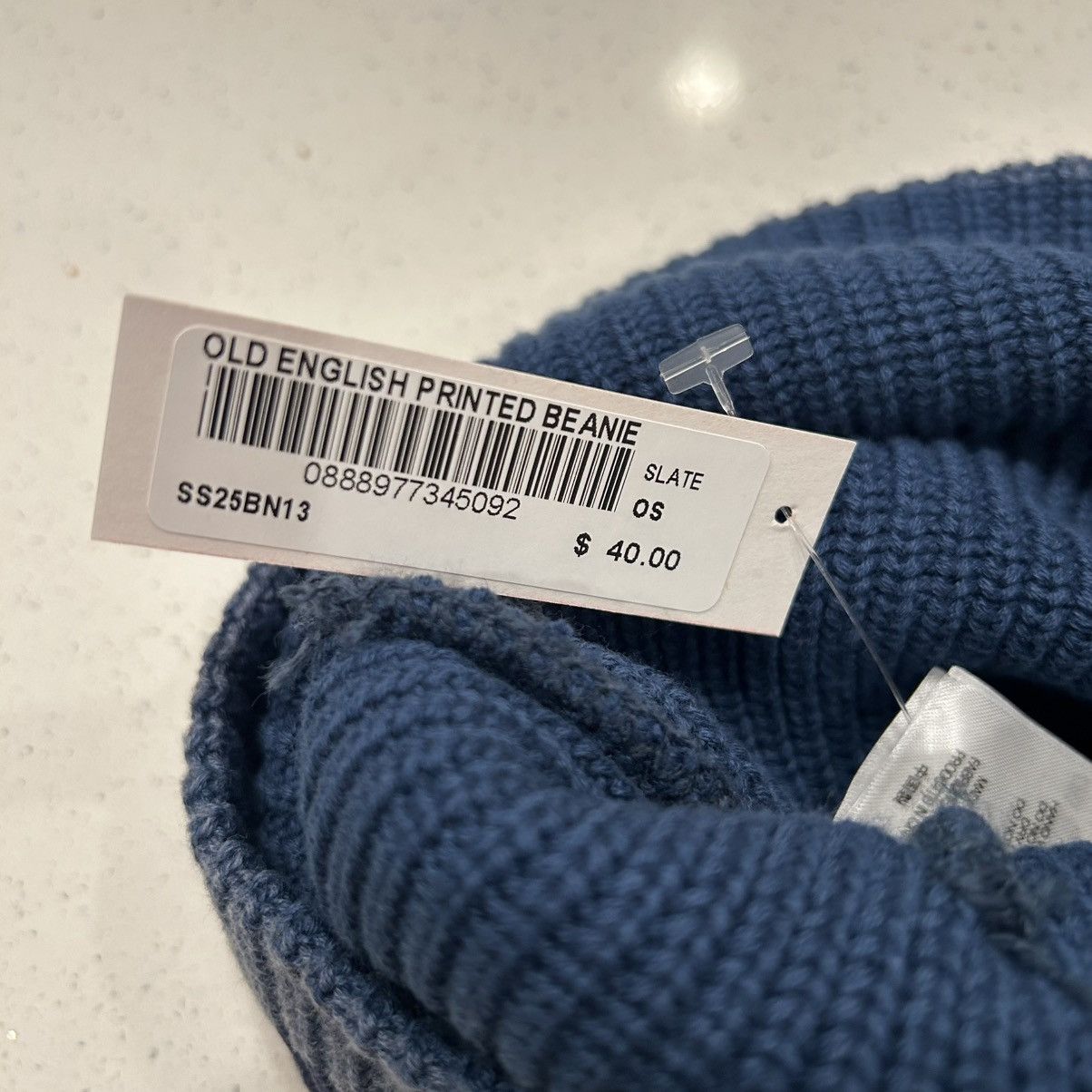 Supreme Supreme SS25 Old English Printed Beanie Blue NWT Size ONE SIZE - 4 Thumbnail
