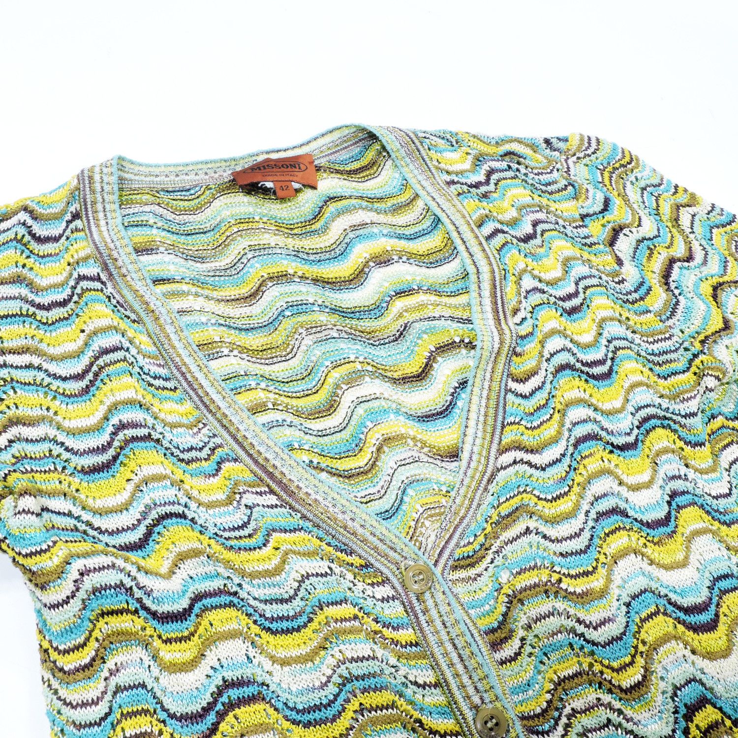 Missoni MISSONI WAVED ZIG-ZAG PATTERN KNIT CARDIGAN Size M / US 6-8 / IT 42-44 - 6 Thumbnail