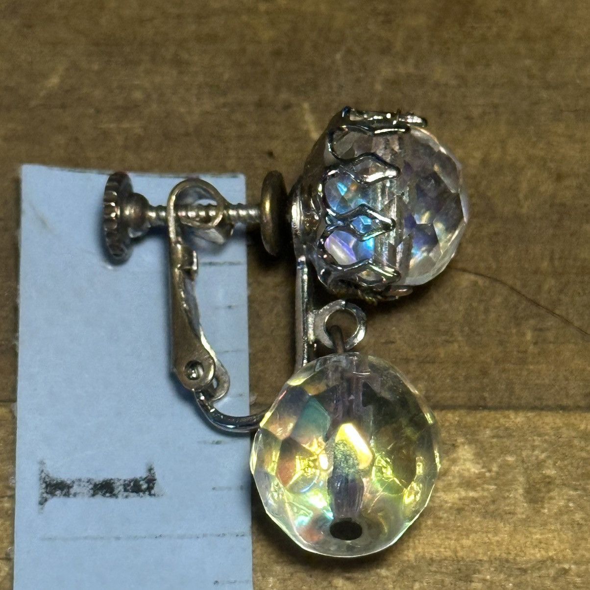 Miriam Haskell Vintage Miriam Haskell Aurora Borealis Crystal dangle earrin Size ONE SIZE - 5 Thumbnail