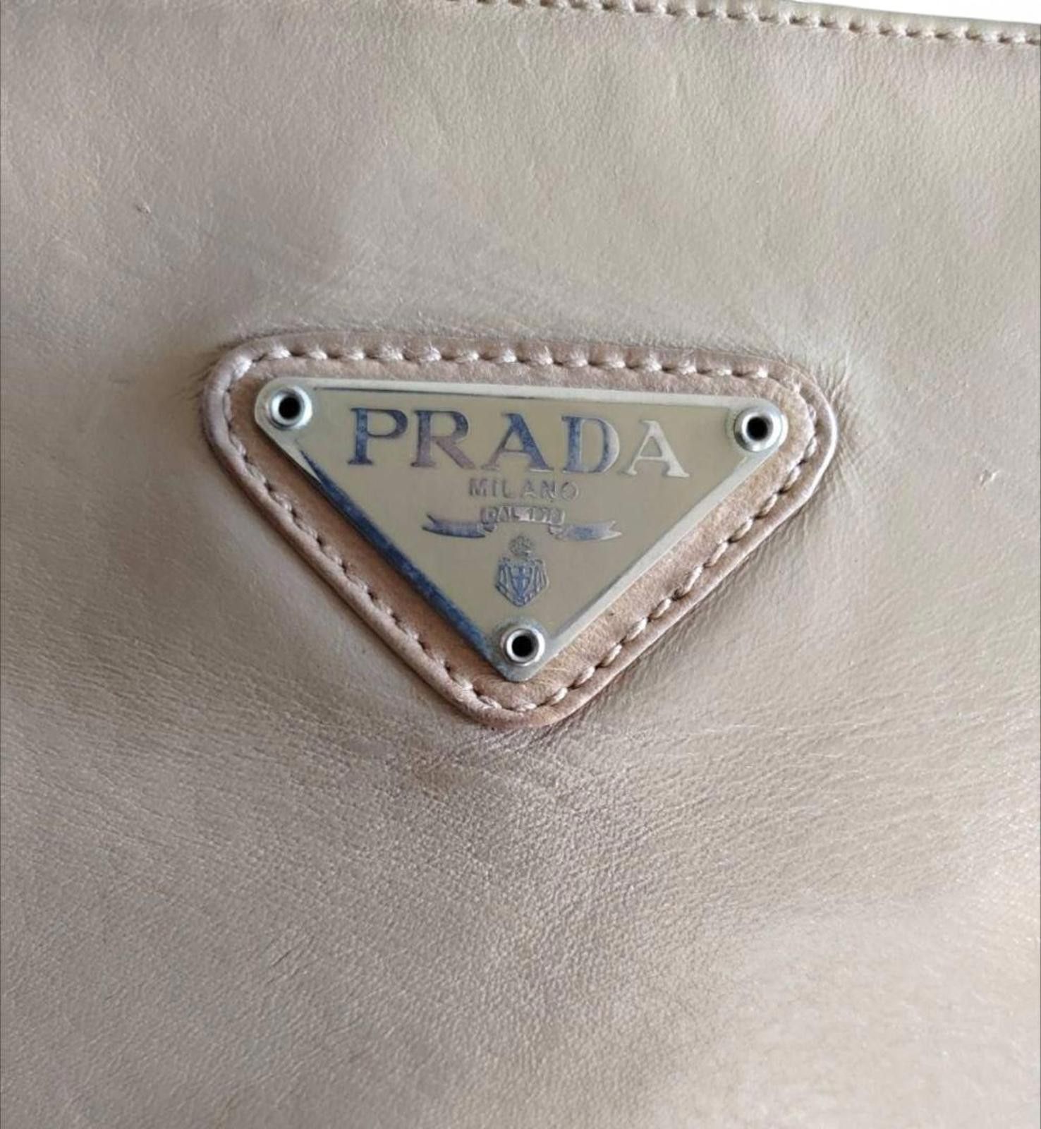 Prada Prada - Beige Leather Tote Bag Size ONE SIZE - 5 Thumbnail
