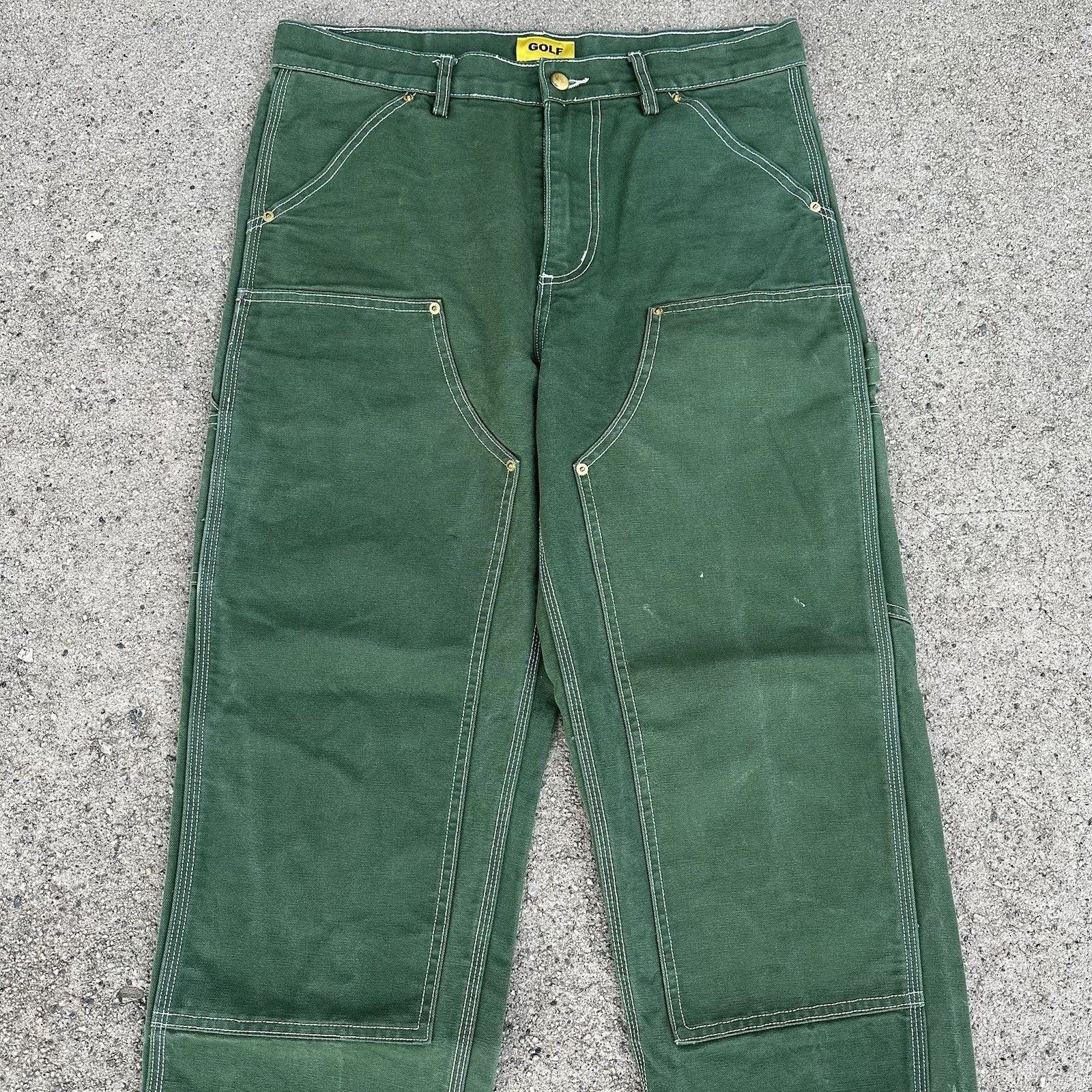 Golf Wang Golf Wang Green Double Knee Pants Size 32 Tyler The Creator Size US 32 / EU 48 - 2 Thumbnail