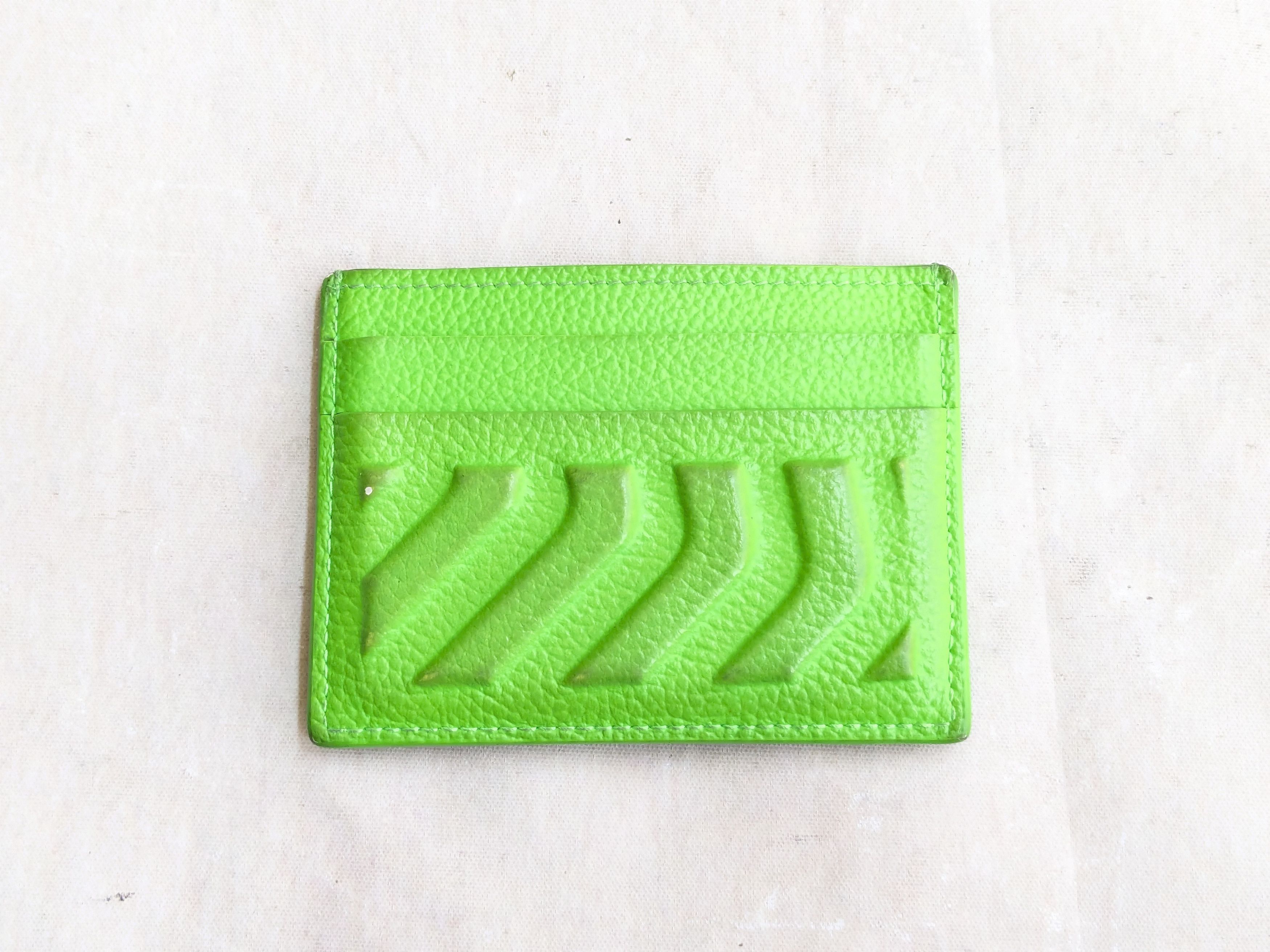 Balenciaga Balenciaga Cardholder Wallet Neon Green Black Size ONE SIZE - 4 Thumbnail