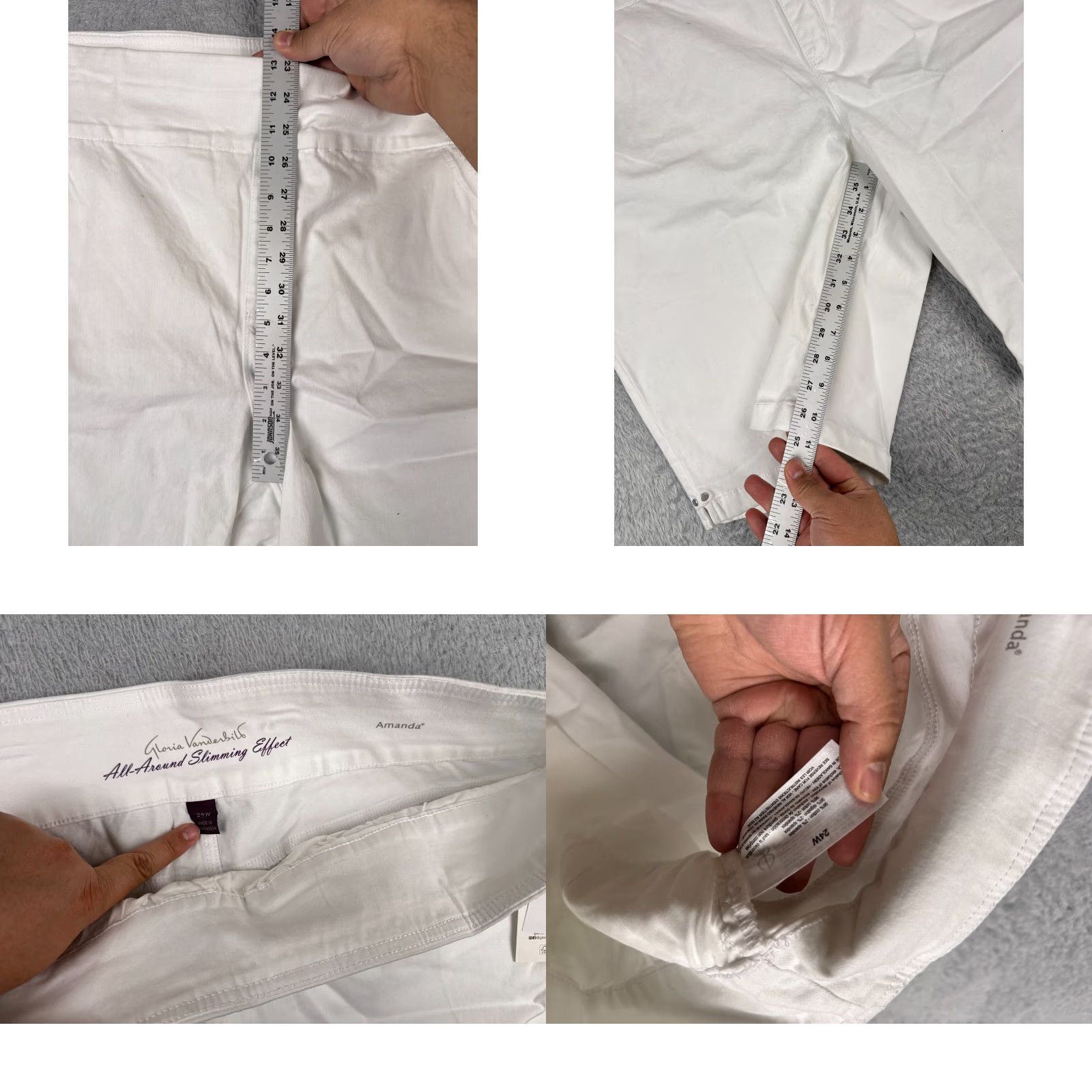 Gloria Vanderbilt VINTAGE Gloria Vanderbilt Shorts Womens Bermuda Pull On White 24W Cotton Denim 11 in 48 in Regular 5-Pocket Spring Summer Women Size 42" / US 20 - 8 Thumbnail