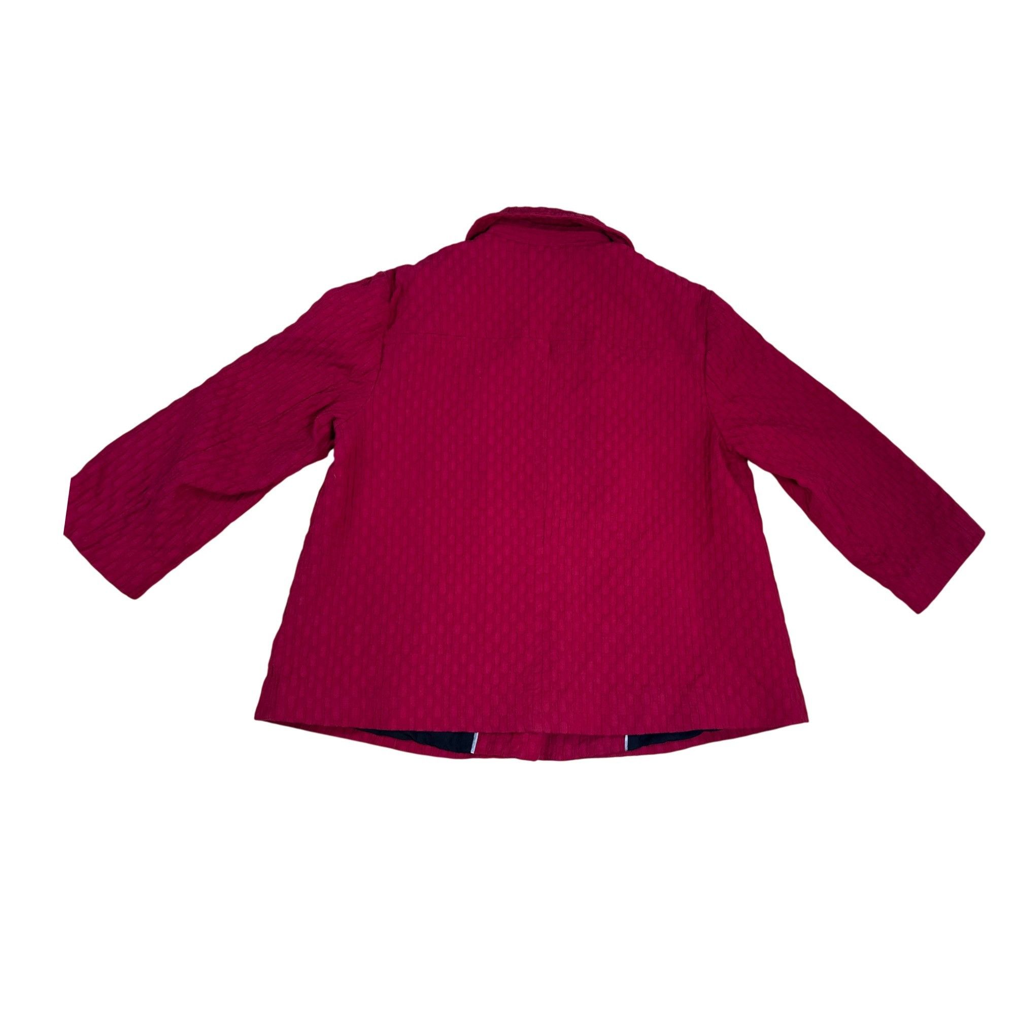 Chicos Chico’s Red Quilted Crop Blazer Jacket Size 1 Small Lined Bu Size S / US 4 / IT 40 - 4 Thumbnail
