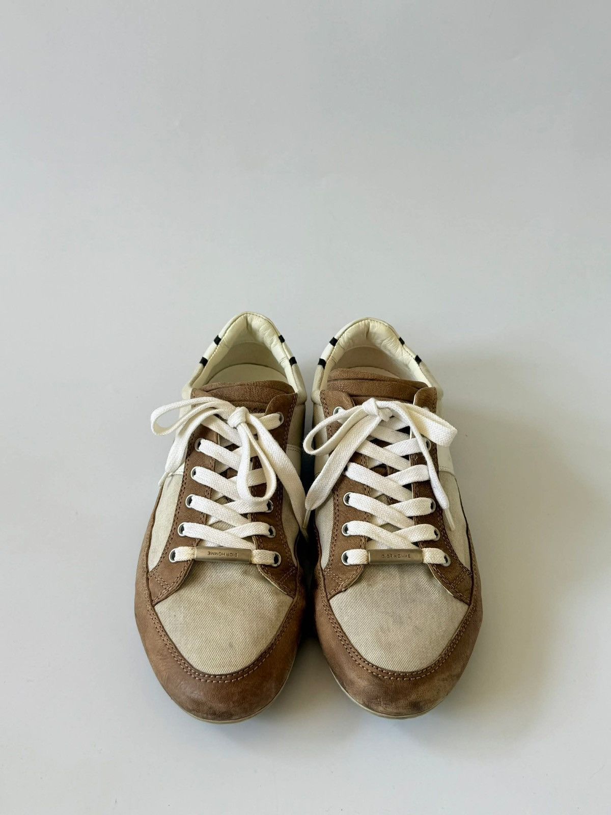 Dior Dior Homme Brown Canvas and Suede Low Top Sneakers Size US 7.5 / EU 40-41 - 2 Thumbnail