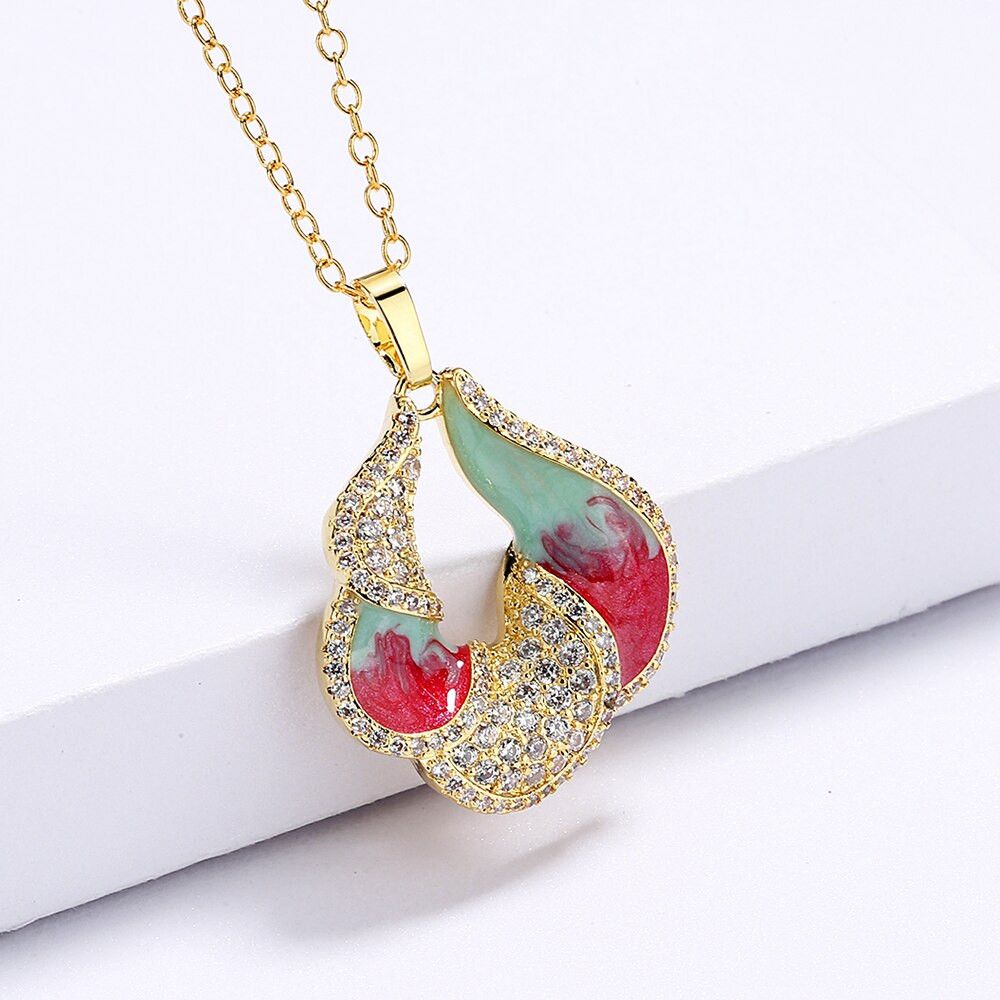 Jewelry Unique Shiny Handmade Enamel Necklace Size ONE SIZE - 4 Thumbnail