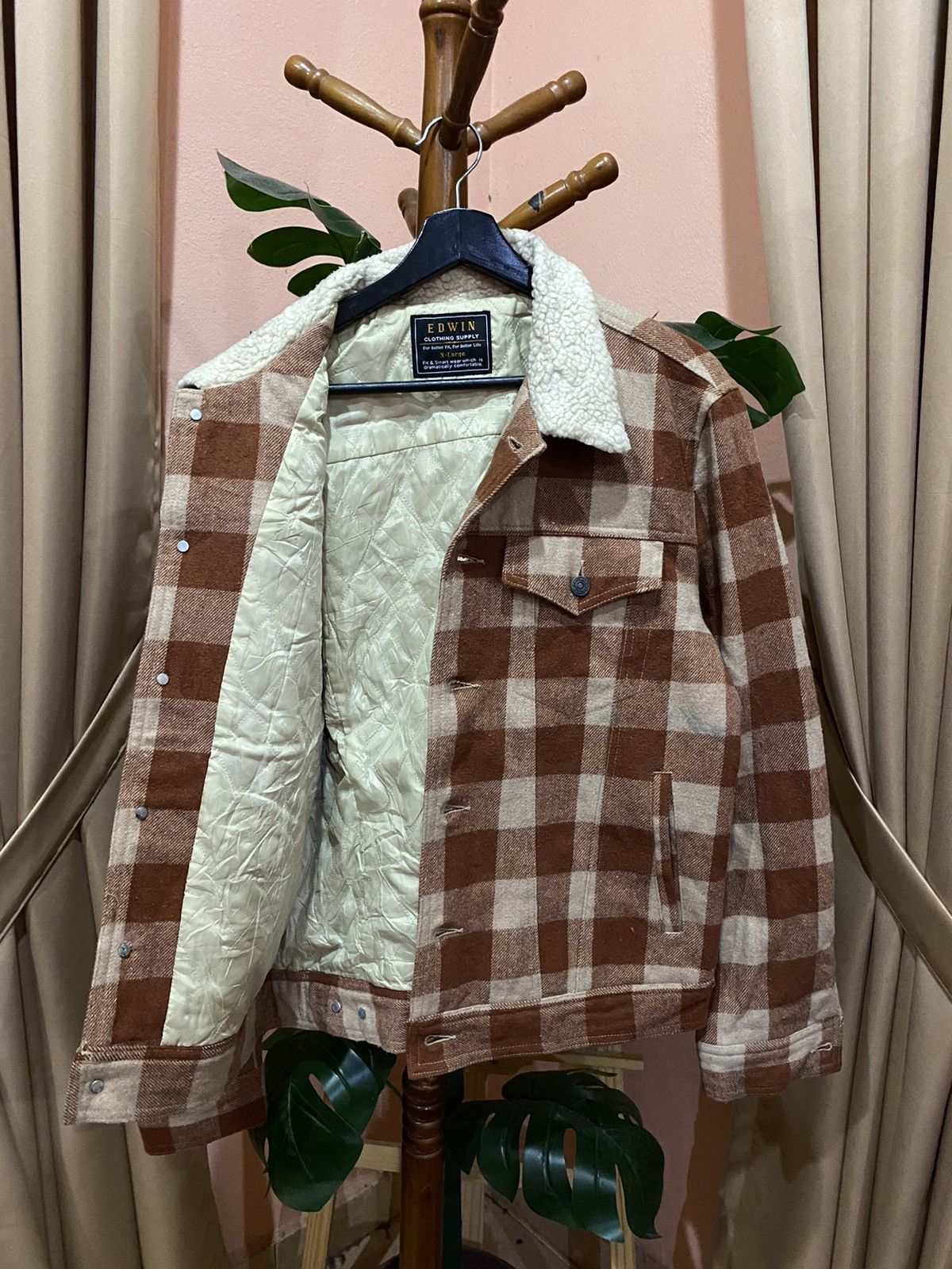 Edwin Edwin Clothing Supply Checked Sherpa Jacket - Men’s Fashion Size US L / EU 52-54 / 3 - 7 Thumbnail