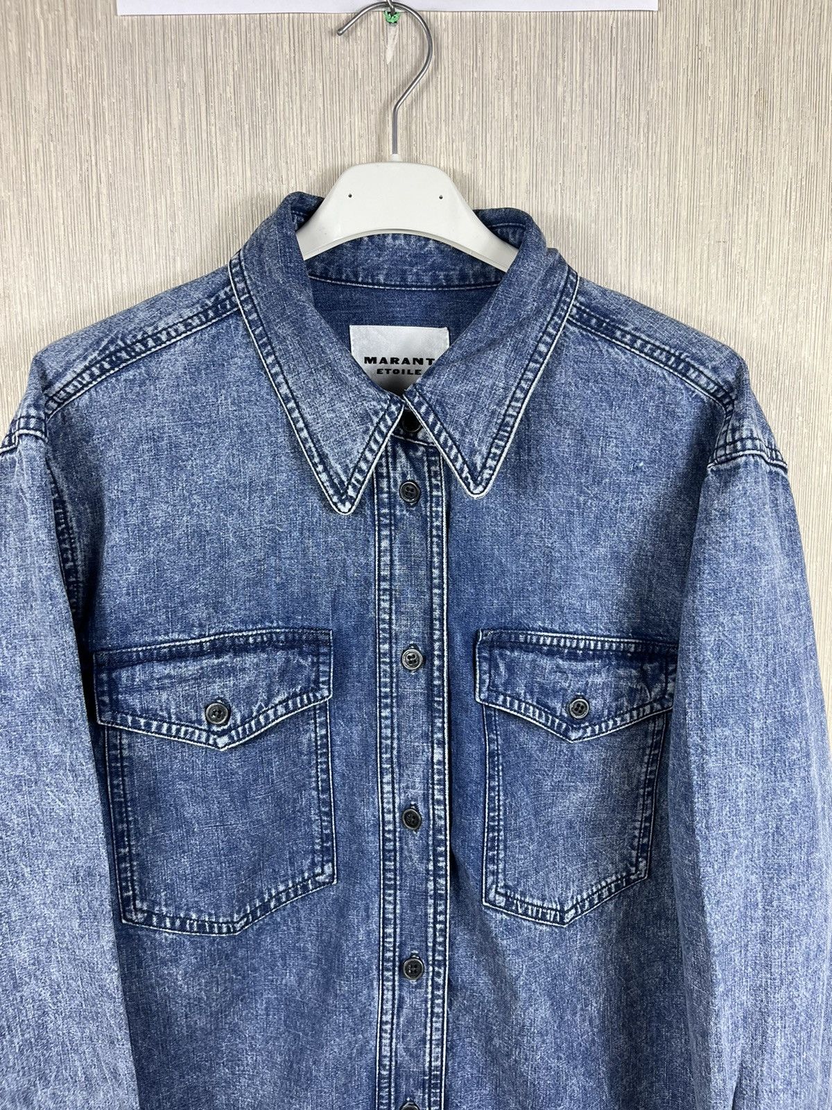 Isabel Marant × Isabel Marant Etoile Isabel Marant Etoile Danis denim shirt washed acid pockets Size M / US 6-8 / IT 42-44 - 4 Thumbnail