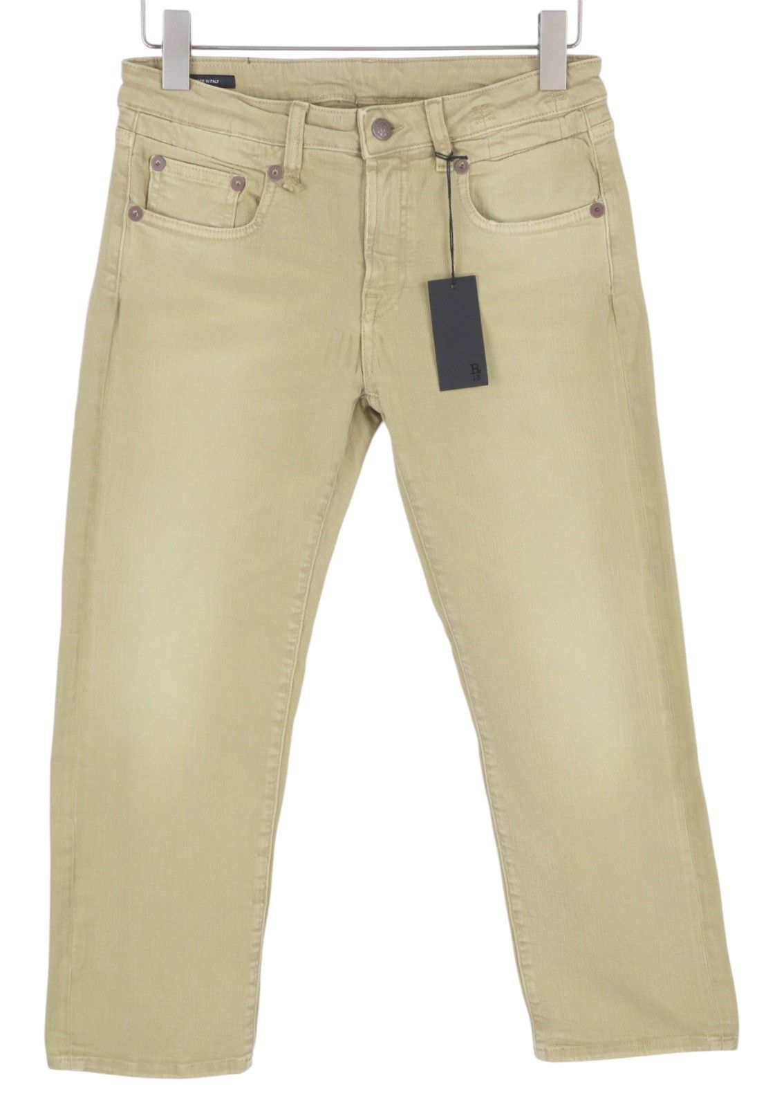 R13 BOY STRAIGHT 28 Khaki Stretch Washed Ankled Light 86308 Size 28" / US 6 / IT 42 - 3 Thumbnail