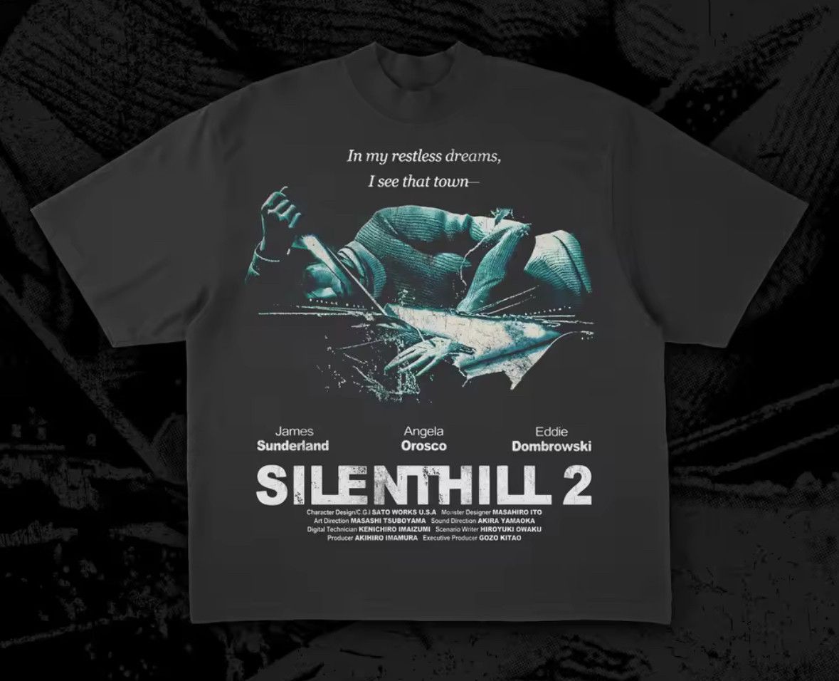 Japanese Brand Street Horror Game Retro Silent Hill 2 Heavyweight T-Shirt Size US L / EU 52-54 / 3 - 2 Thumbnail
