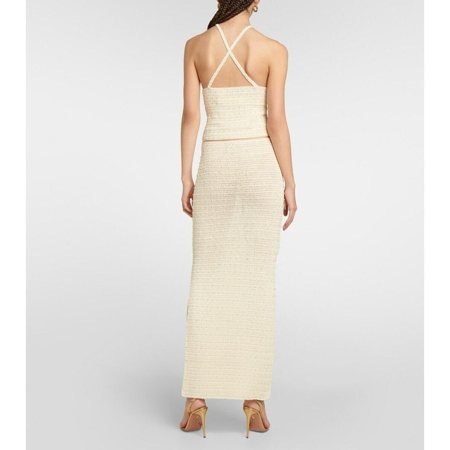 Aya Muse Veluti Embellished Crochet Maxi Dress 2 piece XS