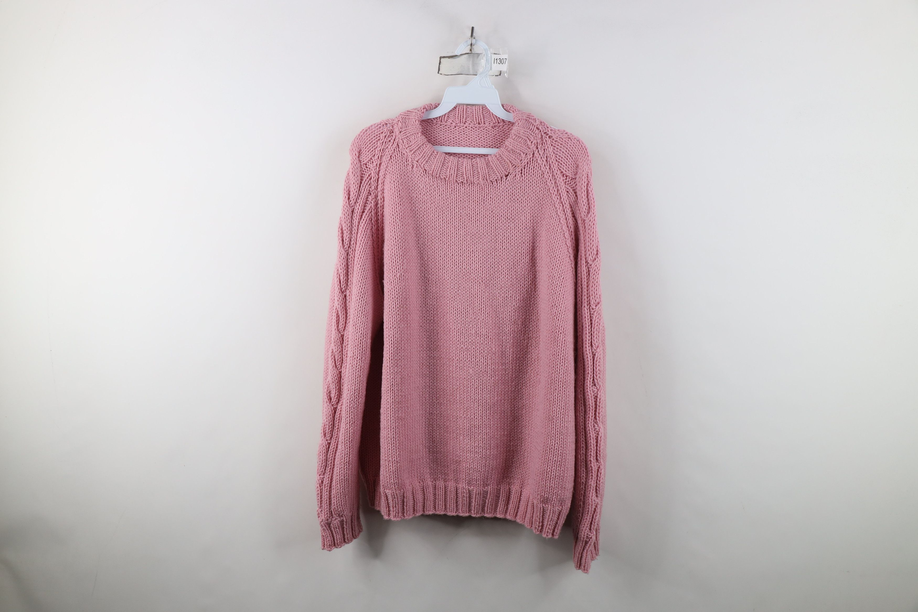 Vintage Vintage 70s Streetwear Ribbed Knit Boxy Sweater Pink USA Size XL / US 12-14 / IT 48-50 - 1 Thumbnail