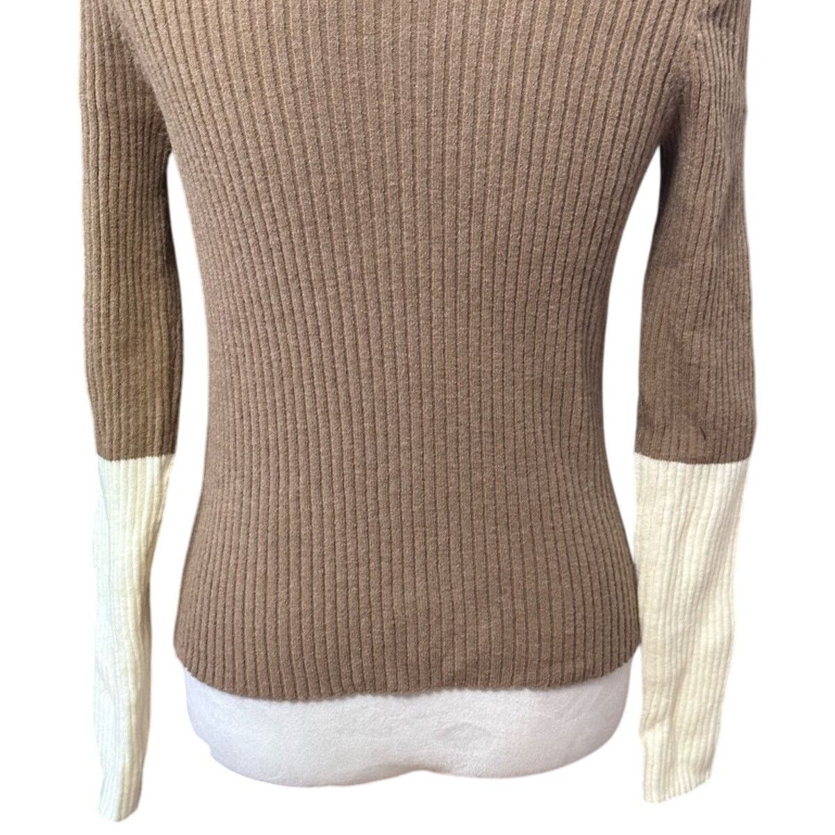 Other Long Sleeve Sweater Quarter Zip Drop Shoulder Beige Brown M Size M / US 6-8 / IT 42-44 - 6 Thumbnail