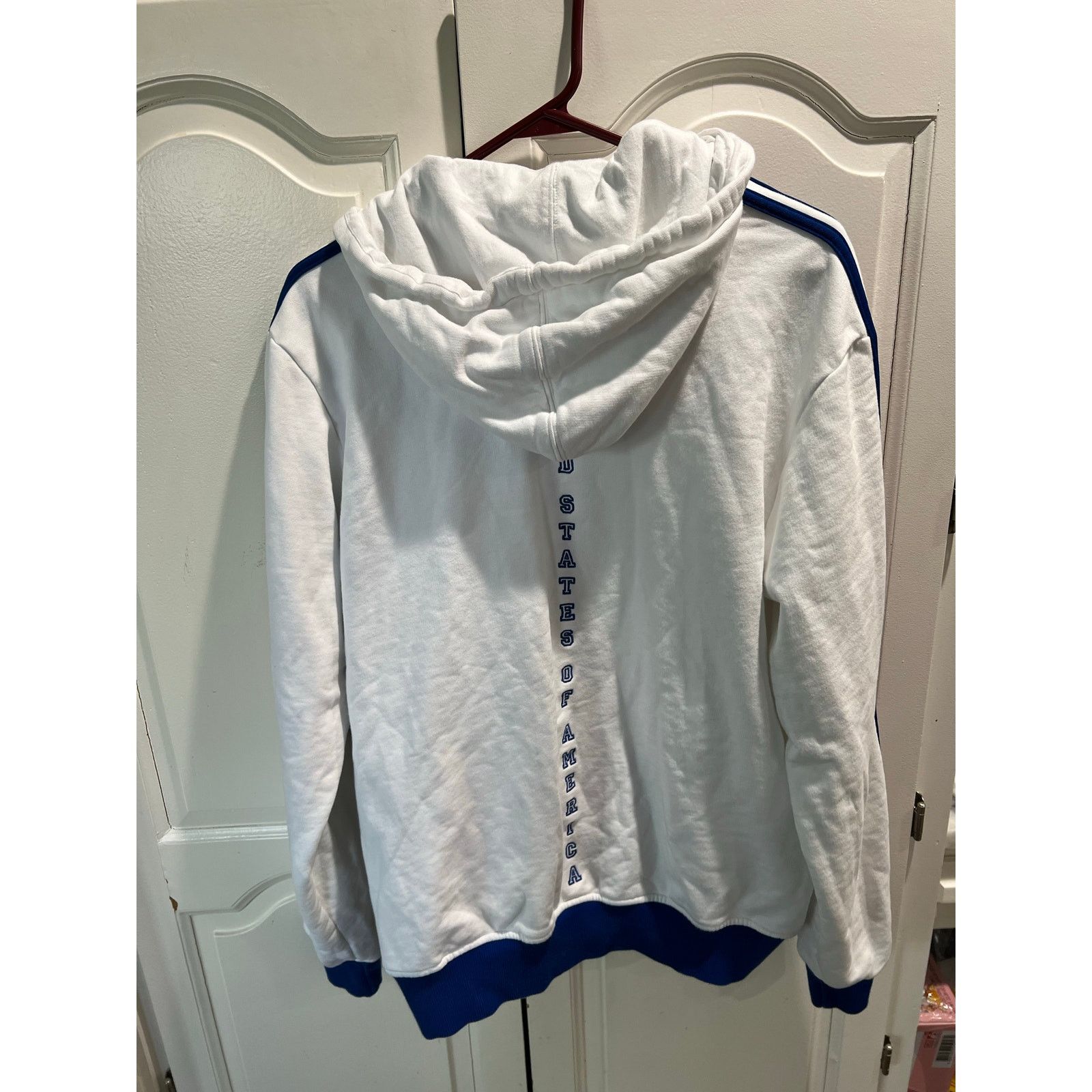 Adidas Adidas Originals USA Hoodie Jacket L White Red Blue Trefoil Size US M / EU 48-50 / 2 - 2 Thumbnail