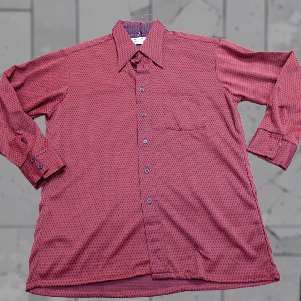Vintage VINTAGE Howard Shirt L Red Polka Dot 70s Hippie Button-Up Long Sleeve Point Collar Mens Size US L / EU 52-54 / 3 - 1 Thumbnail
