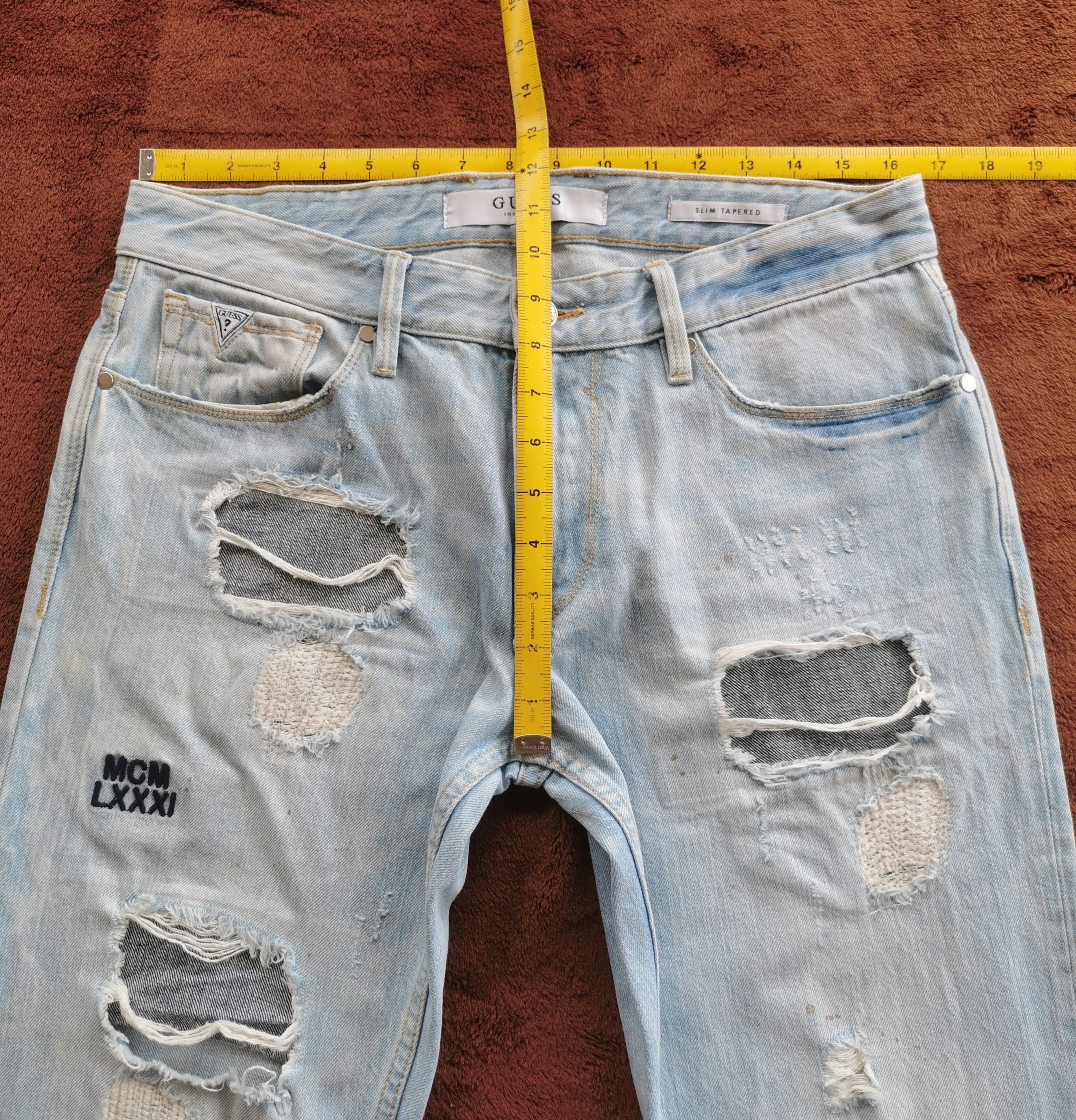 A$AP Rocky × Guess Guess Distressed Denim Jeans With Several Ripped Frayed Size US 33 - 2 Thumbnail