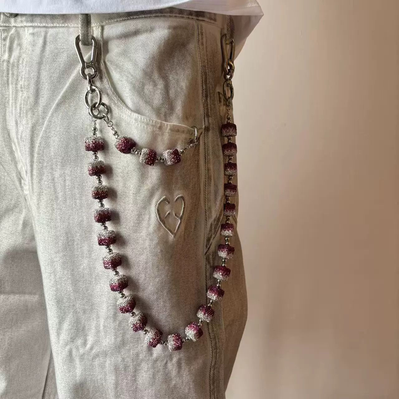 Vintage Retro hip-hop punk style jeans waist chain Size ONE SIZE - 1 Thumbnail