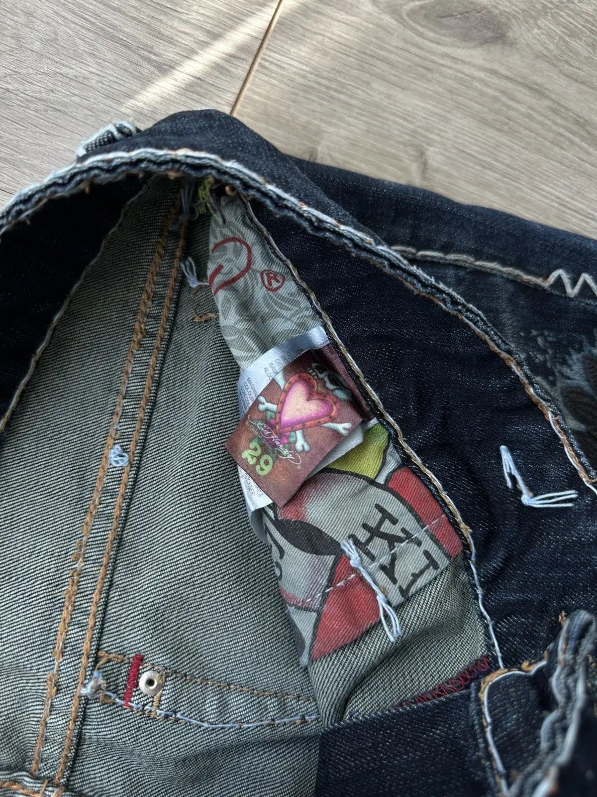 Christian Audigier × Ed Hardy × Vintage Vintage Ed Hardy Christian Audigier Denim Pants Size US 29 - 14 Thumbnail